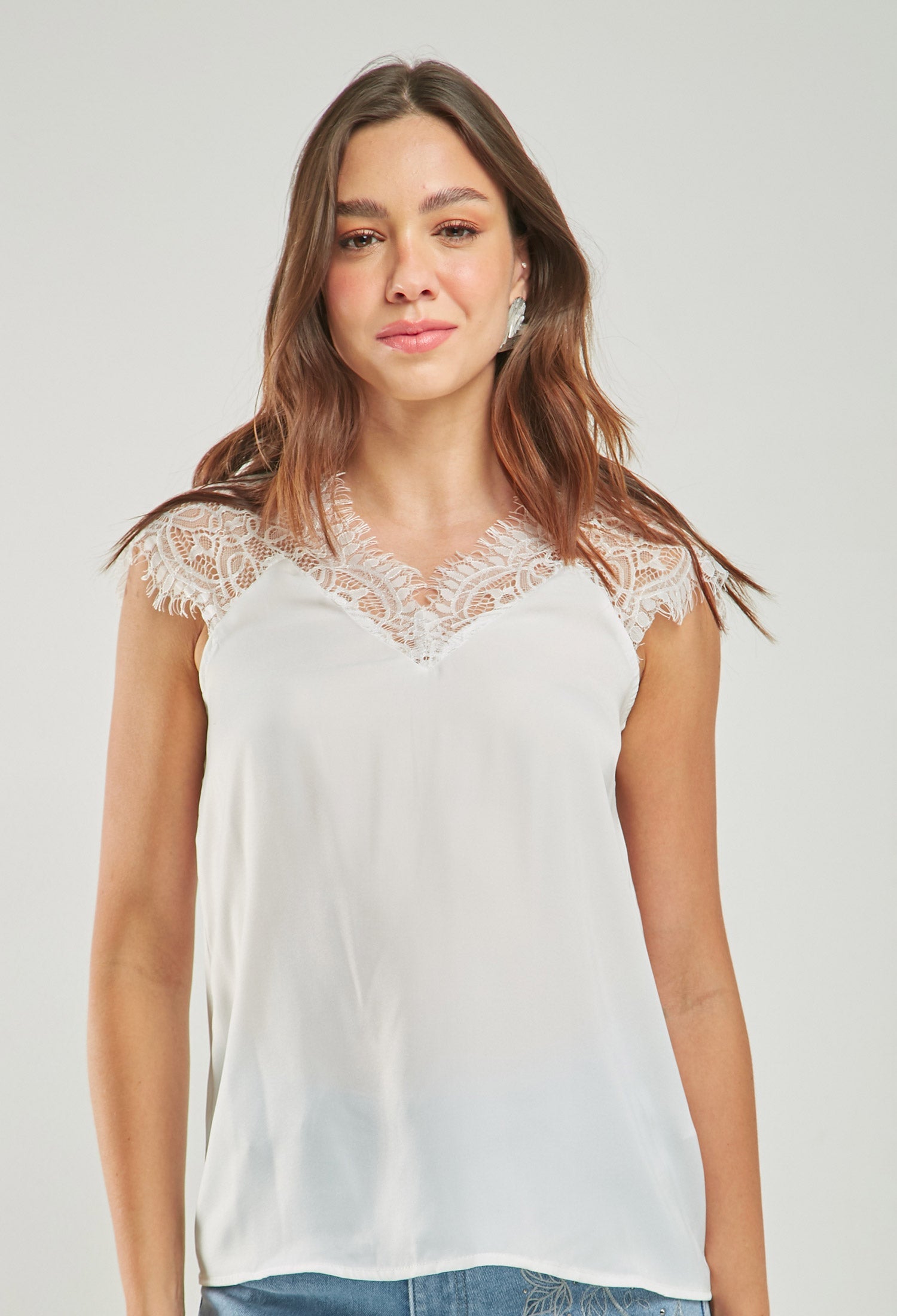 Blusa Detalle Encaje Mujer - SALE - BYBLA S / FUCSIAS BLUSA