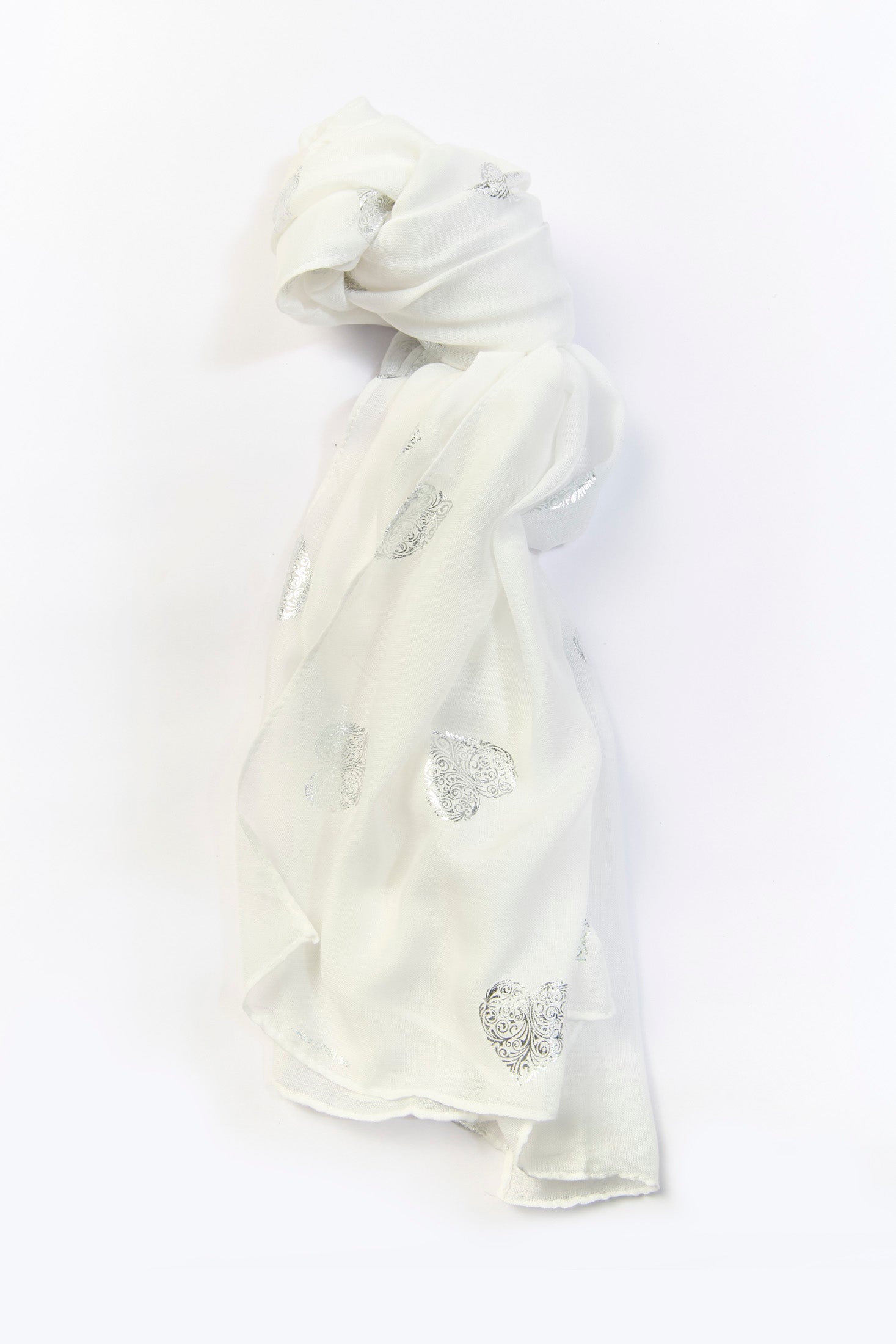 Chalina larga blanca de textura suave - vista 3