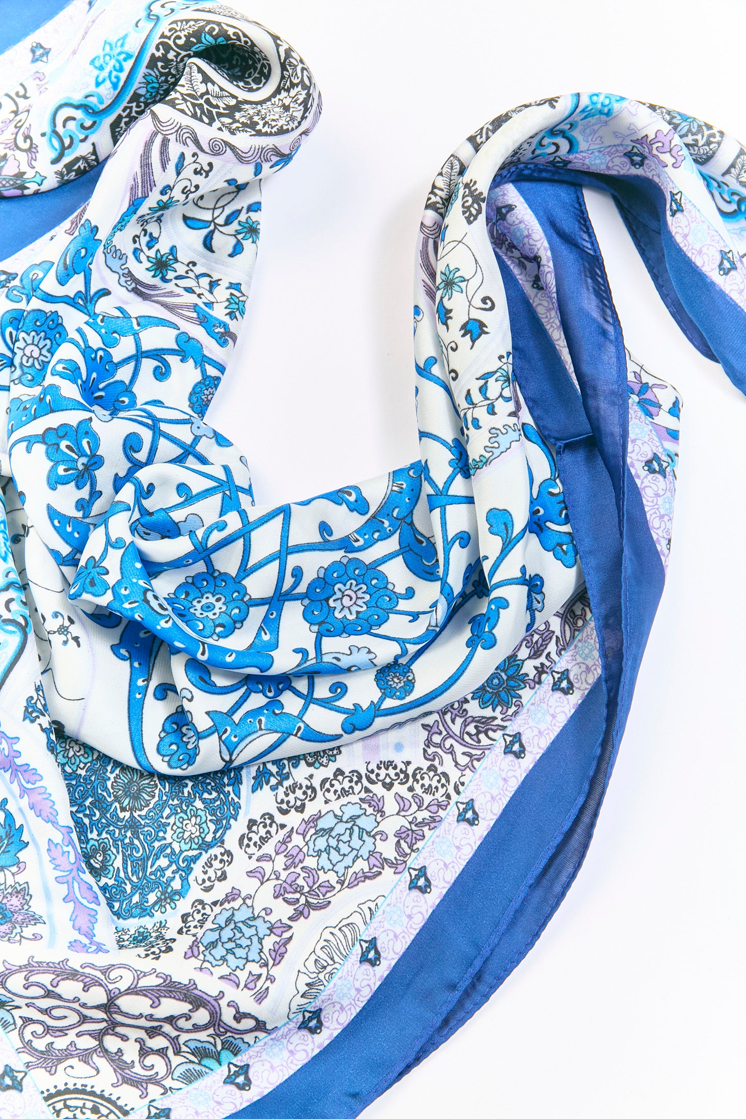 Pañoleta multiuso azul con estampado clásico - vista 2