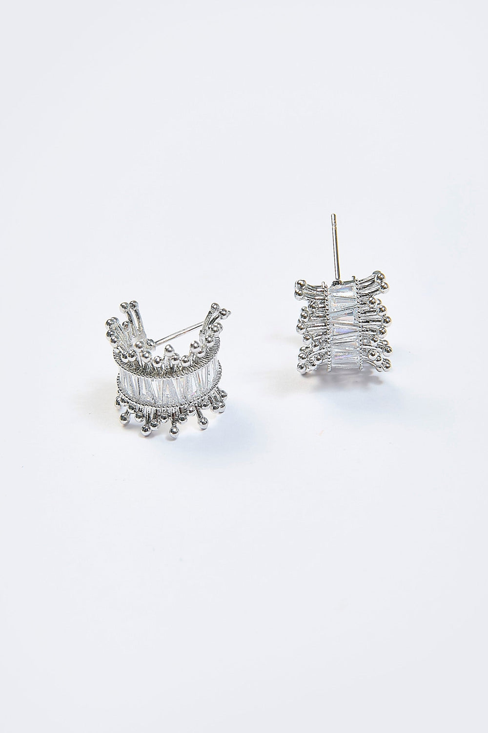 Aretes Baguette Lux CZ Plateados