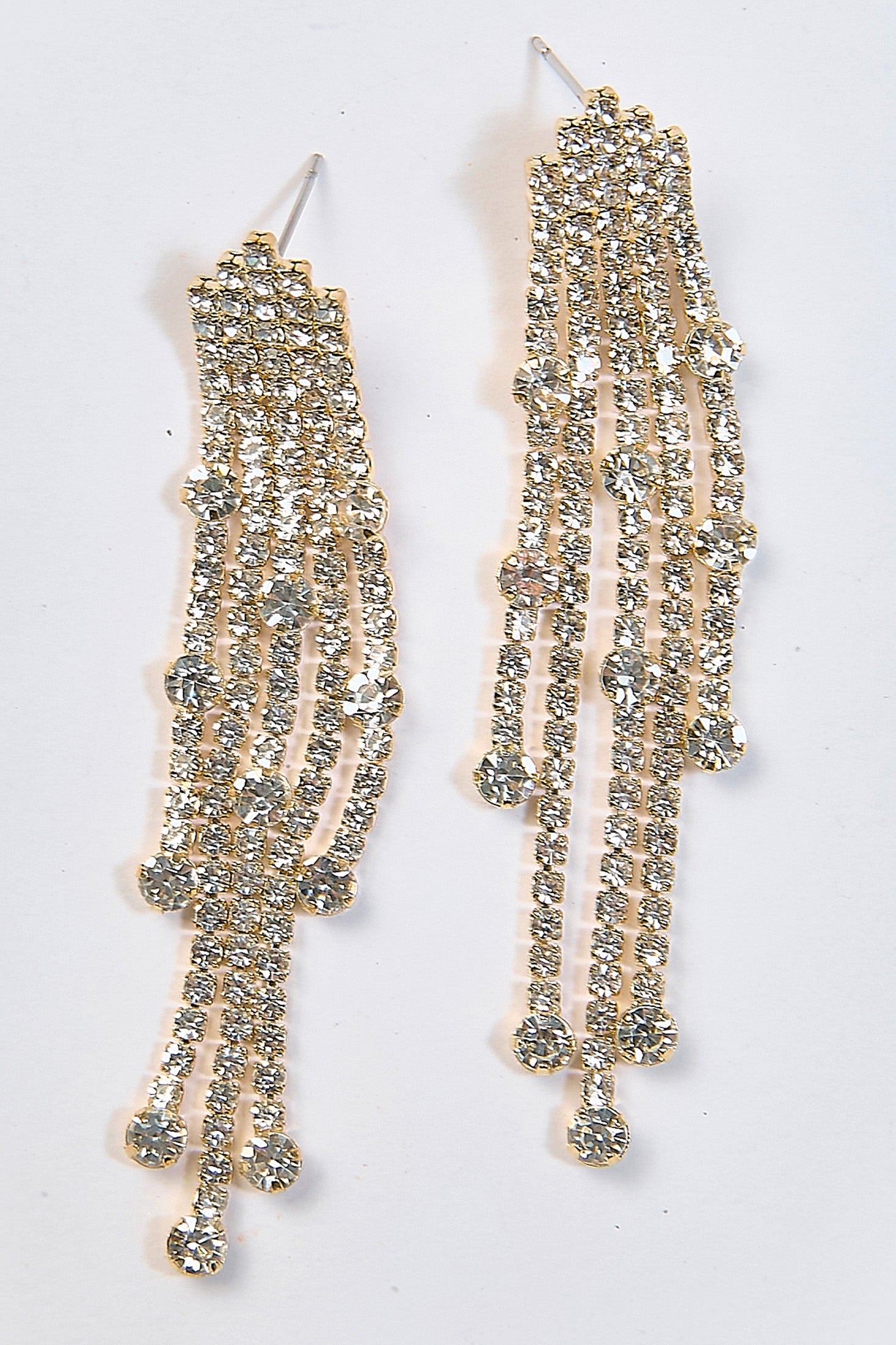 Aretes Borla Piedras Brillantes Plateados