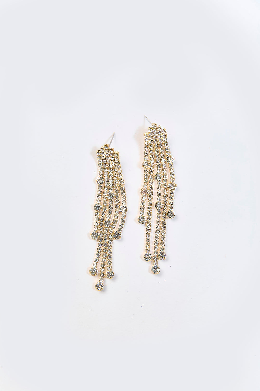 Aretes Borla Piedras Brillantes Plateados