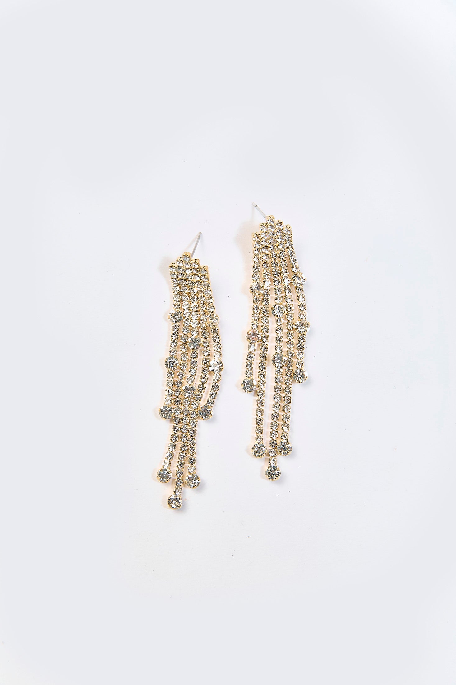 Aretes Borla Piedras Brillantes Plateados