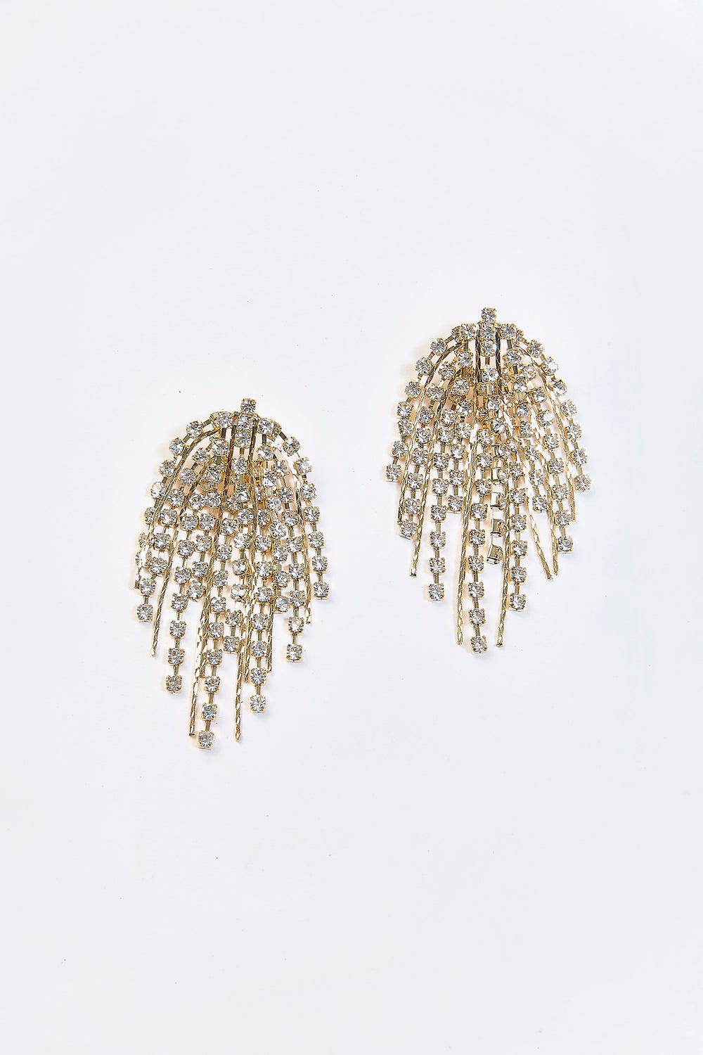 Aretes Topo Borla Brillantes Dorados