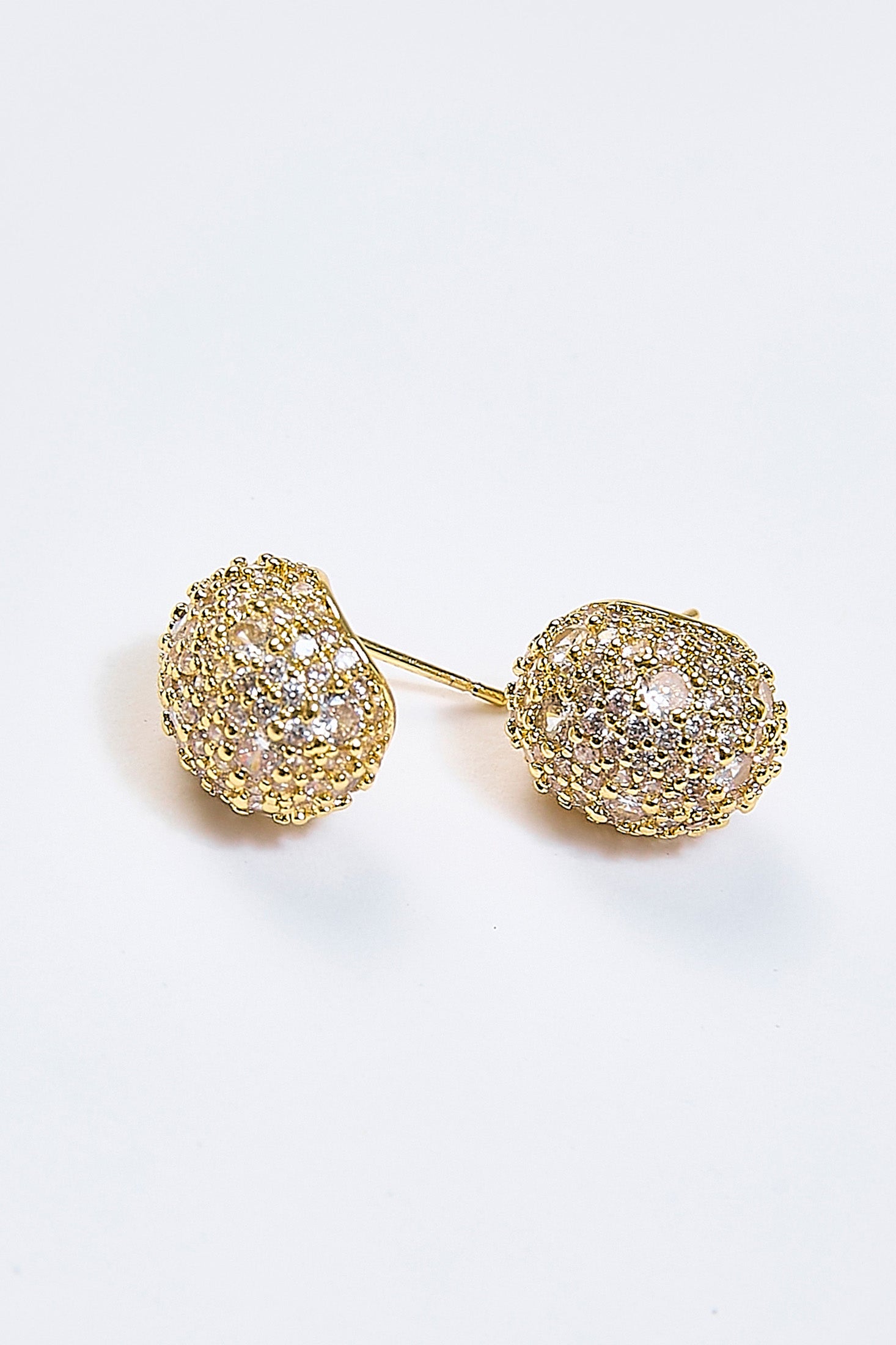 Aretes Topo Óvalo Pavé Dorados