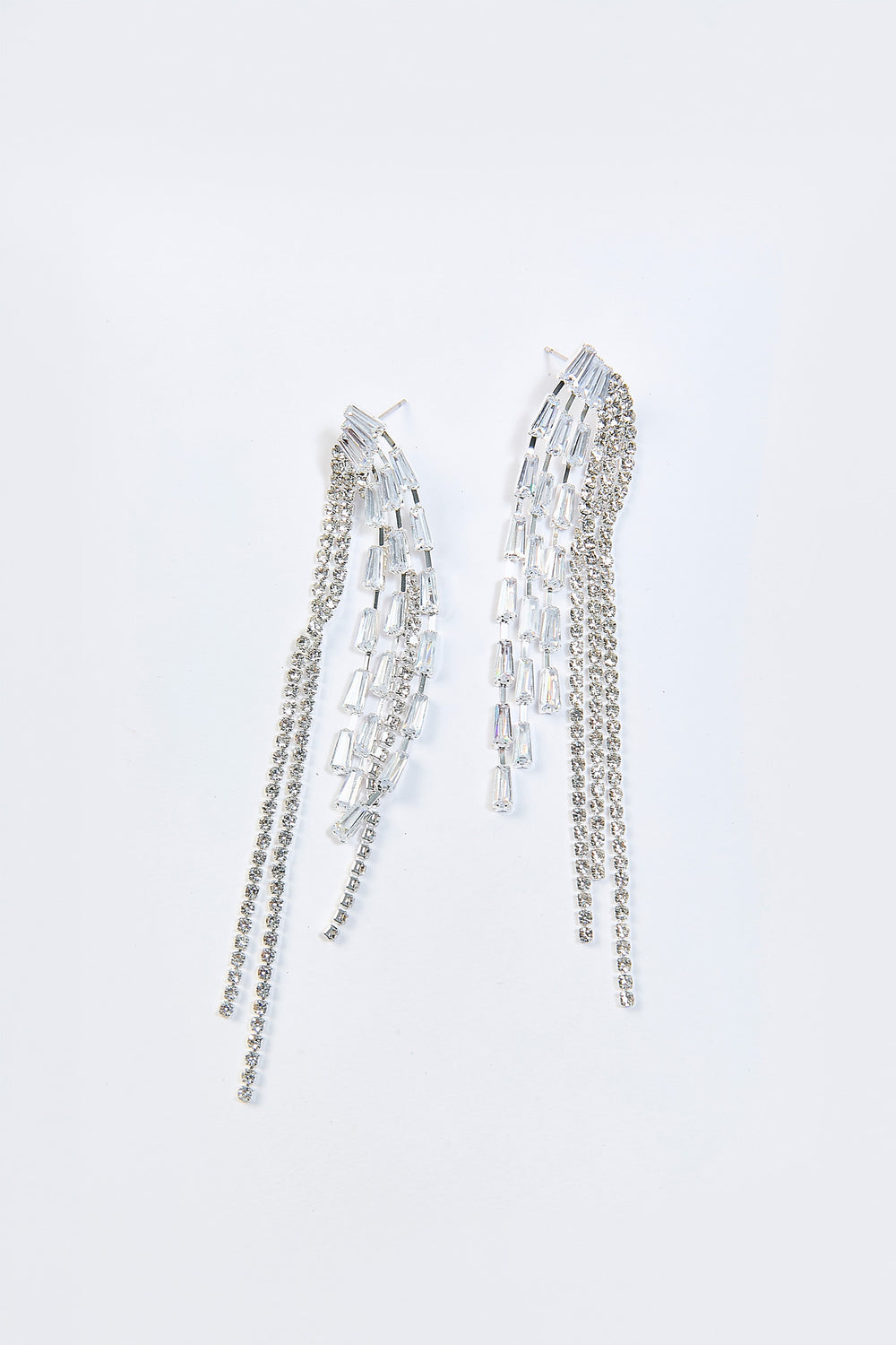 Aretes Borla Circón Plateados