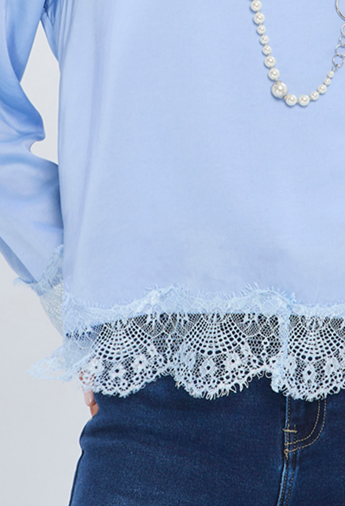 Blusa Manga Larga con Encaje