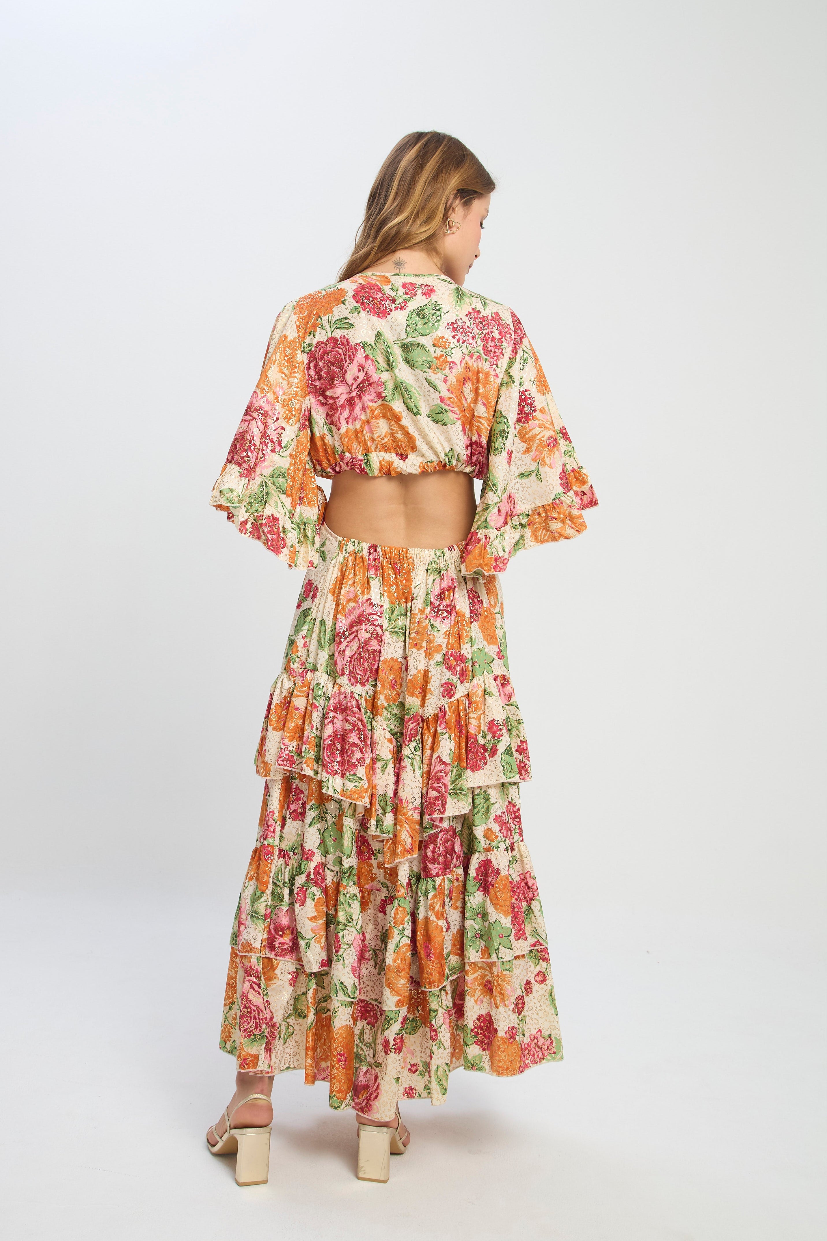 Vestido Capas Flores - SALE