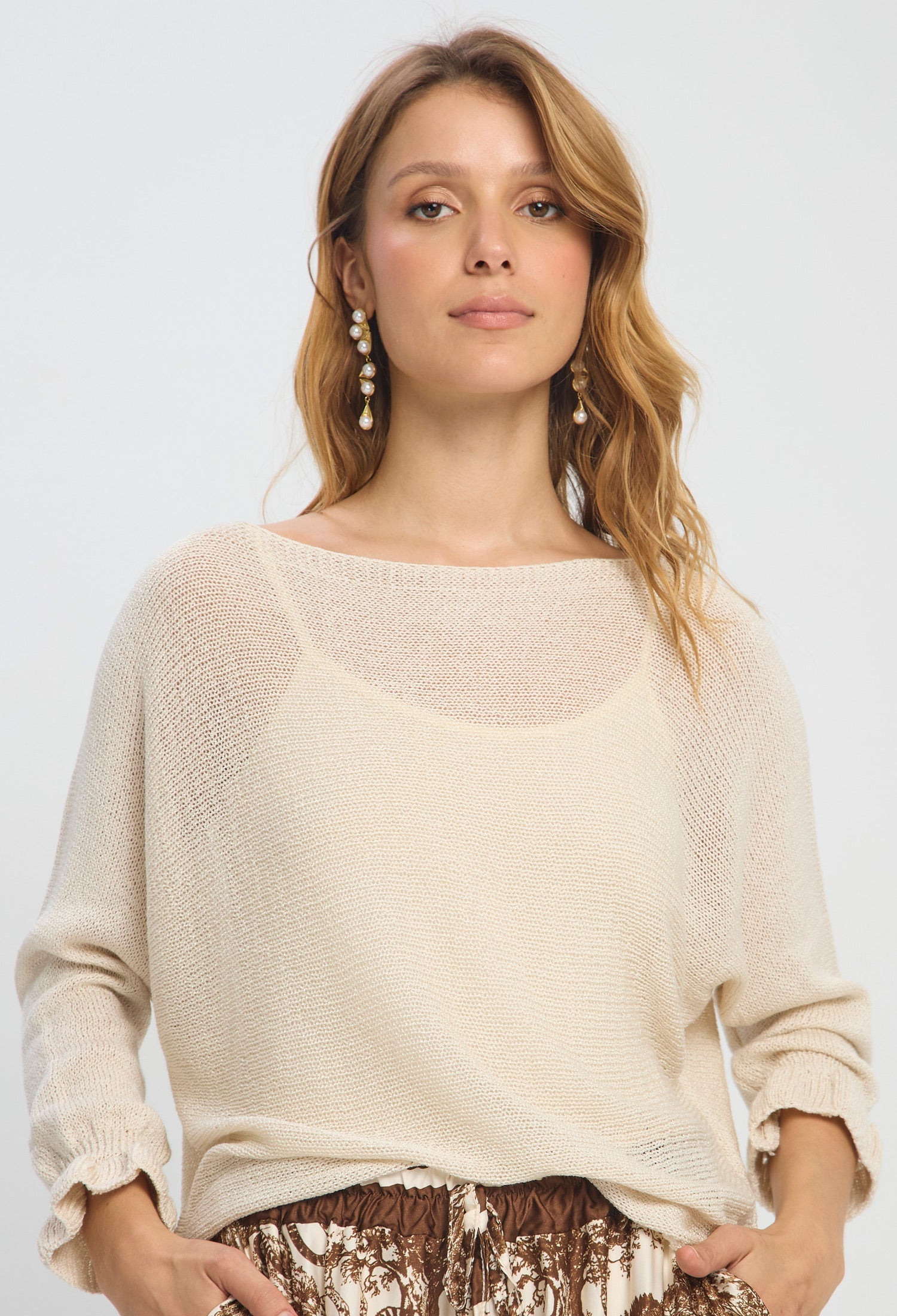 Blusa Tejida Perlas
