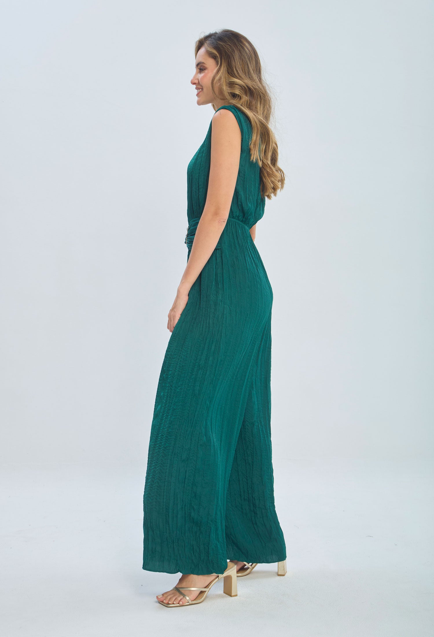 Enterizo Satín Plisado