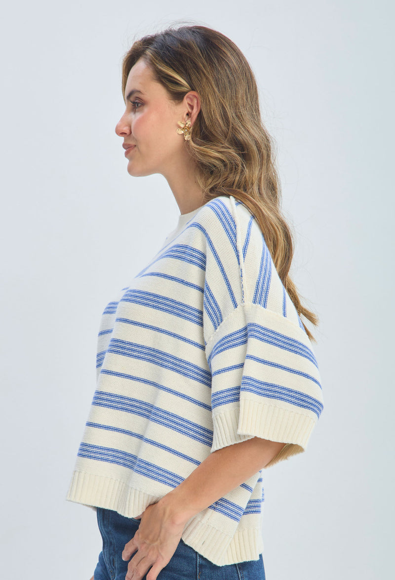 Blusa Tejida Rayas vista 2 - BYBLA Colombia