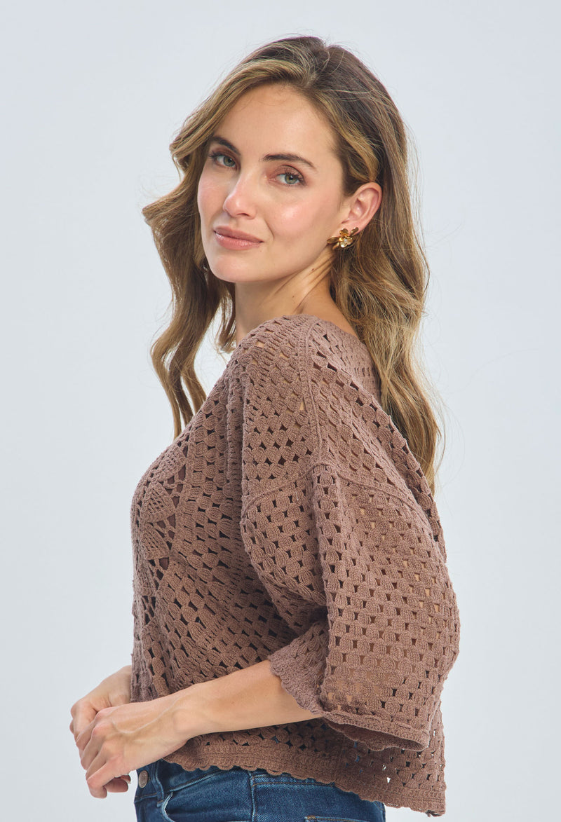 Blusa Crochet vista 2 - Outlet BYBLA Colombia