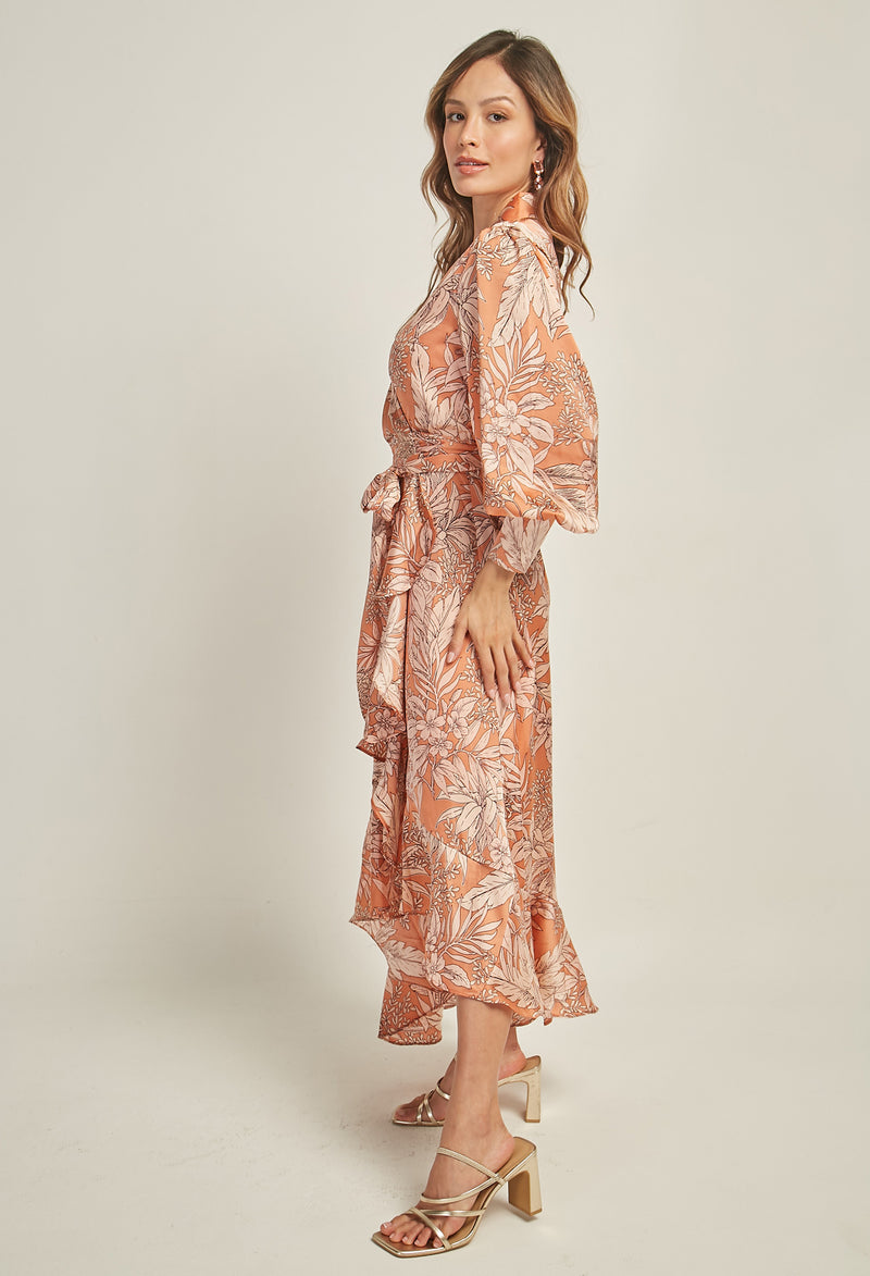 Vestido Satén Envolvente vista 2 - Outlet BYBLA Colombia