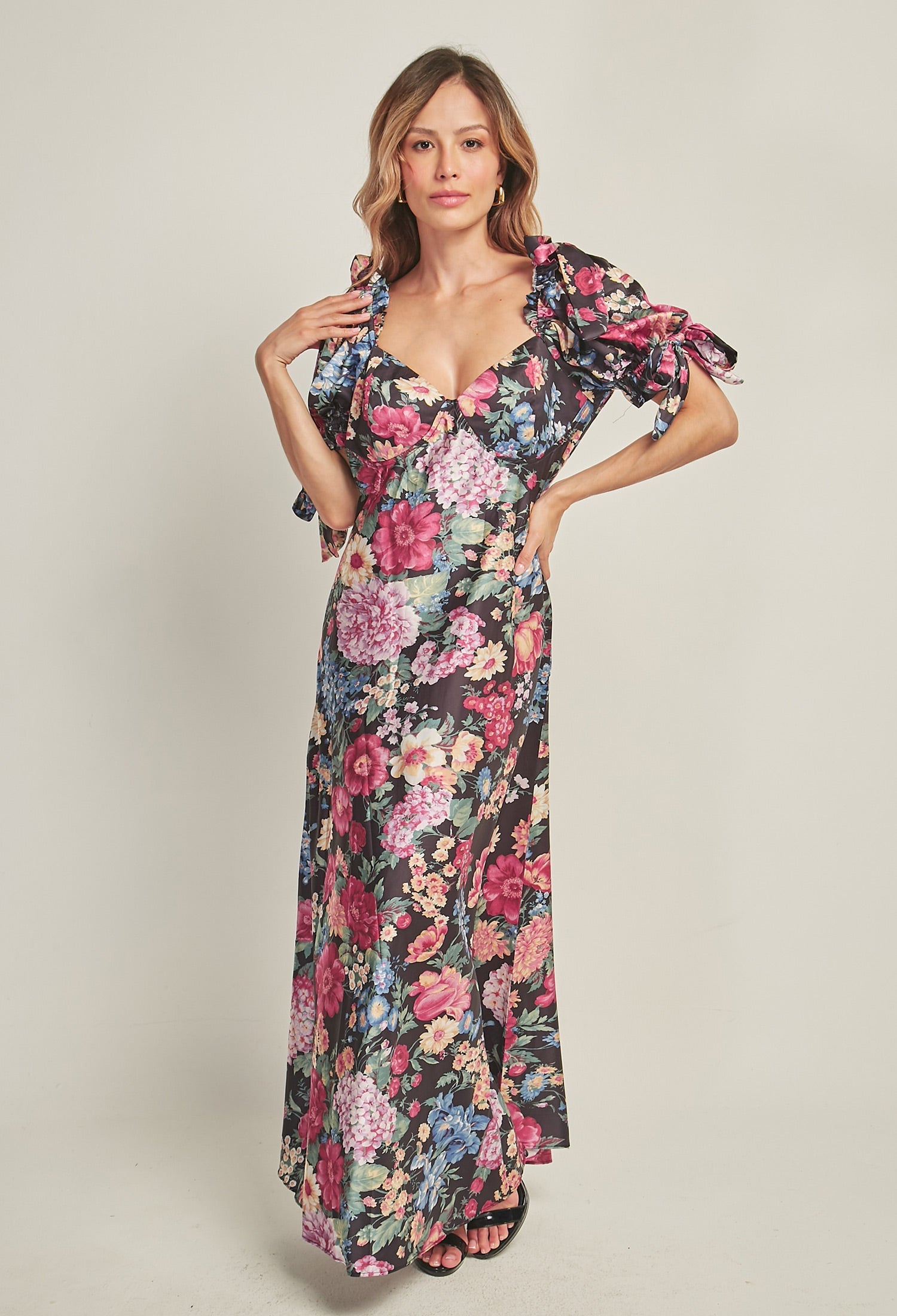 Vestido Largo Satén Mujer - SALE - BYBLA S / MULTICOLOR VESTIDO