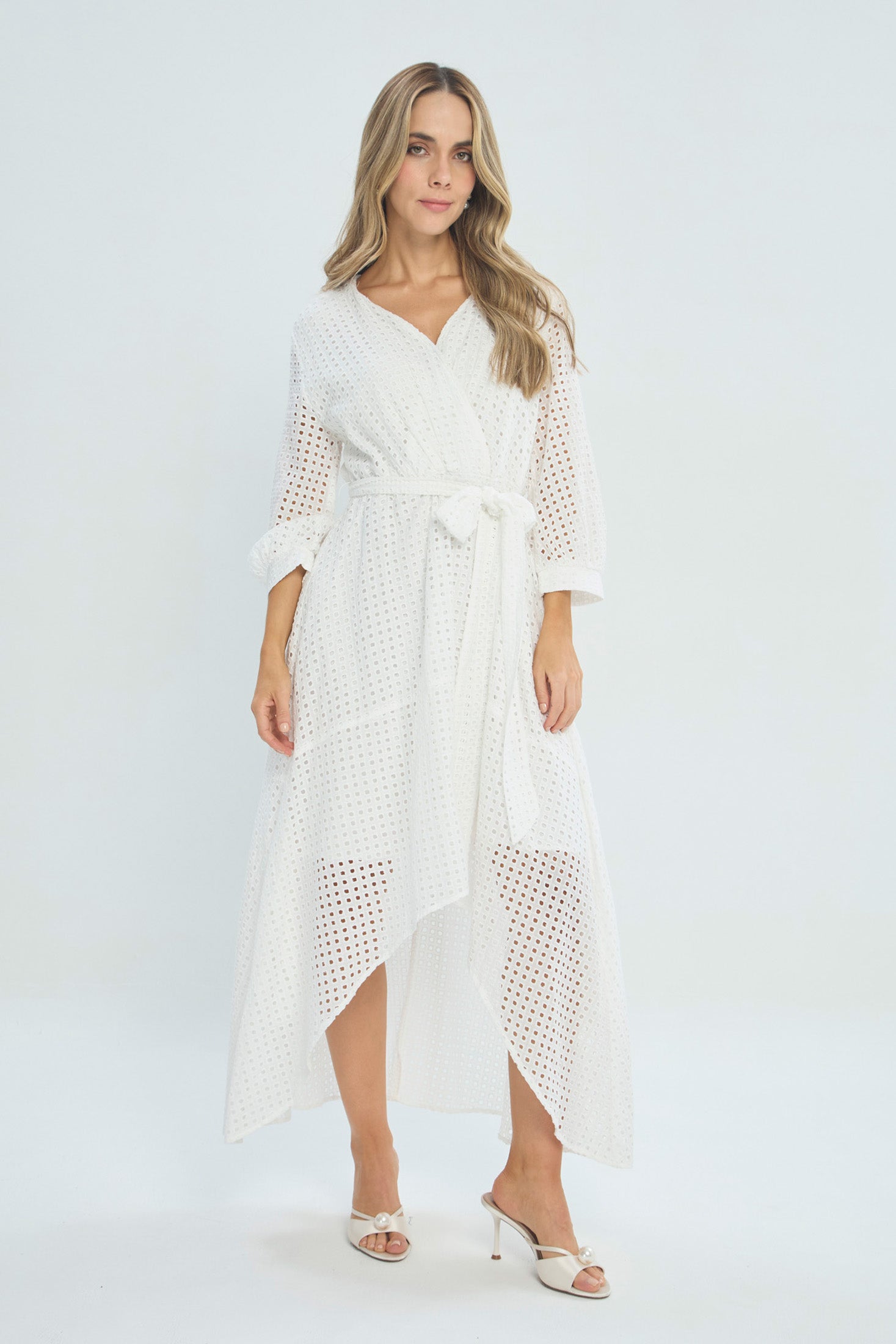 Vestido Wrap en Ojalillo - Outlet BYBLA Colombia