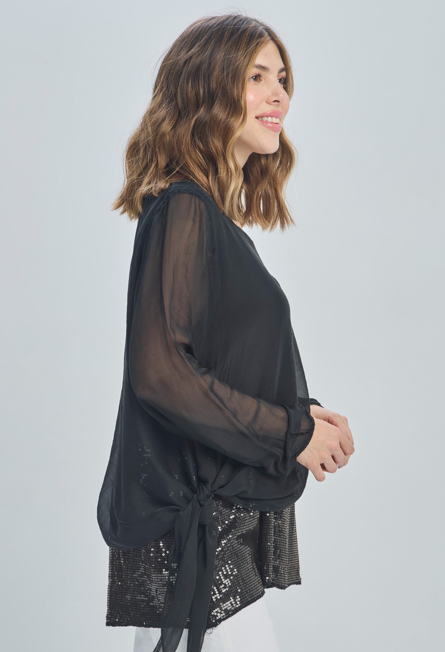 Blusa Seda Lentejuelas