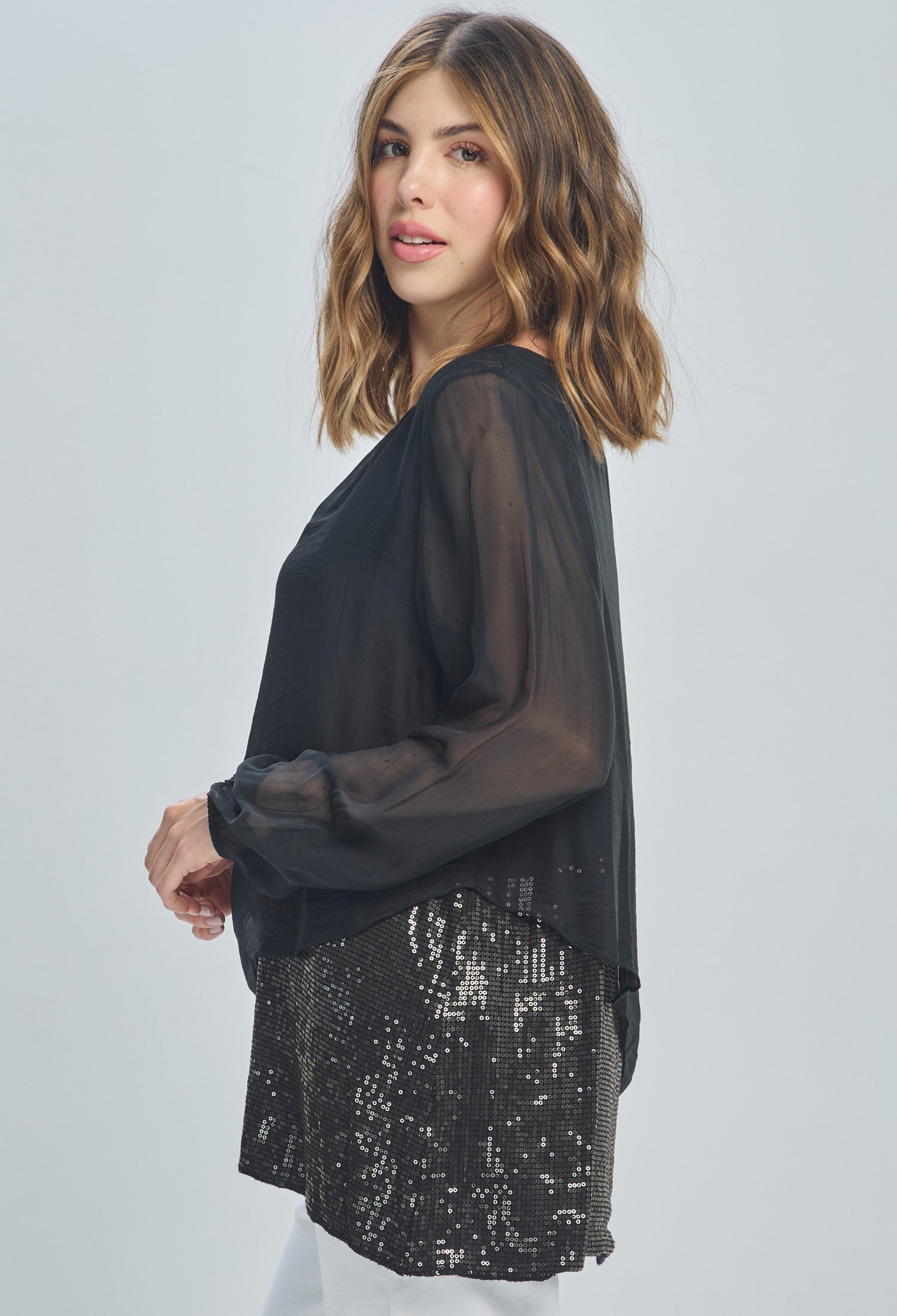 Blusa Seda Lentejuelas