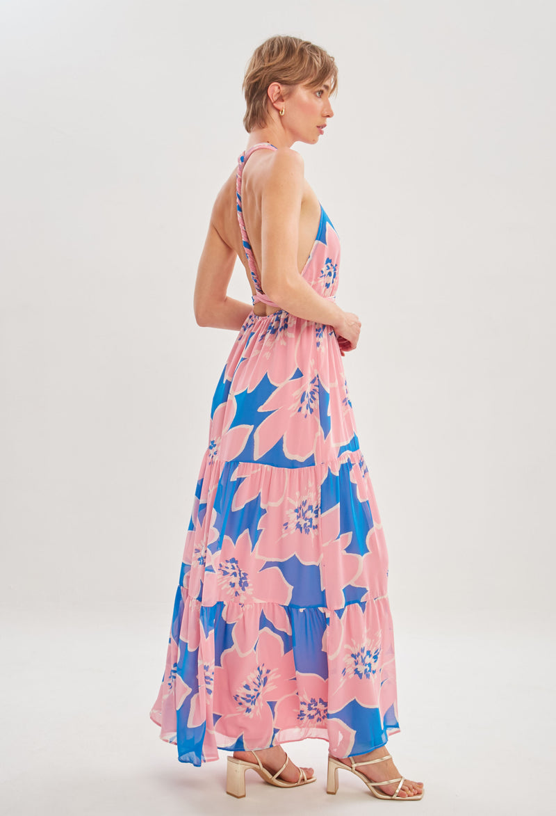 Vestido Largo Cuello Halter vista 2 - Outlet BYBLA Colombia