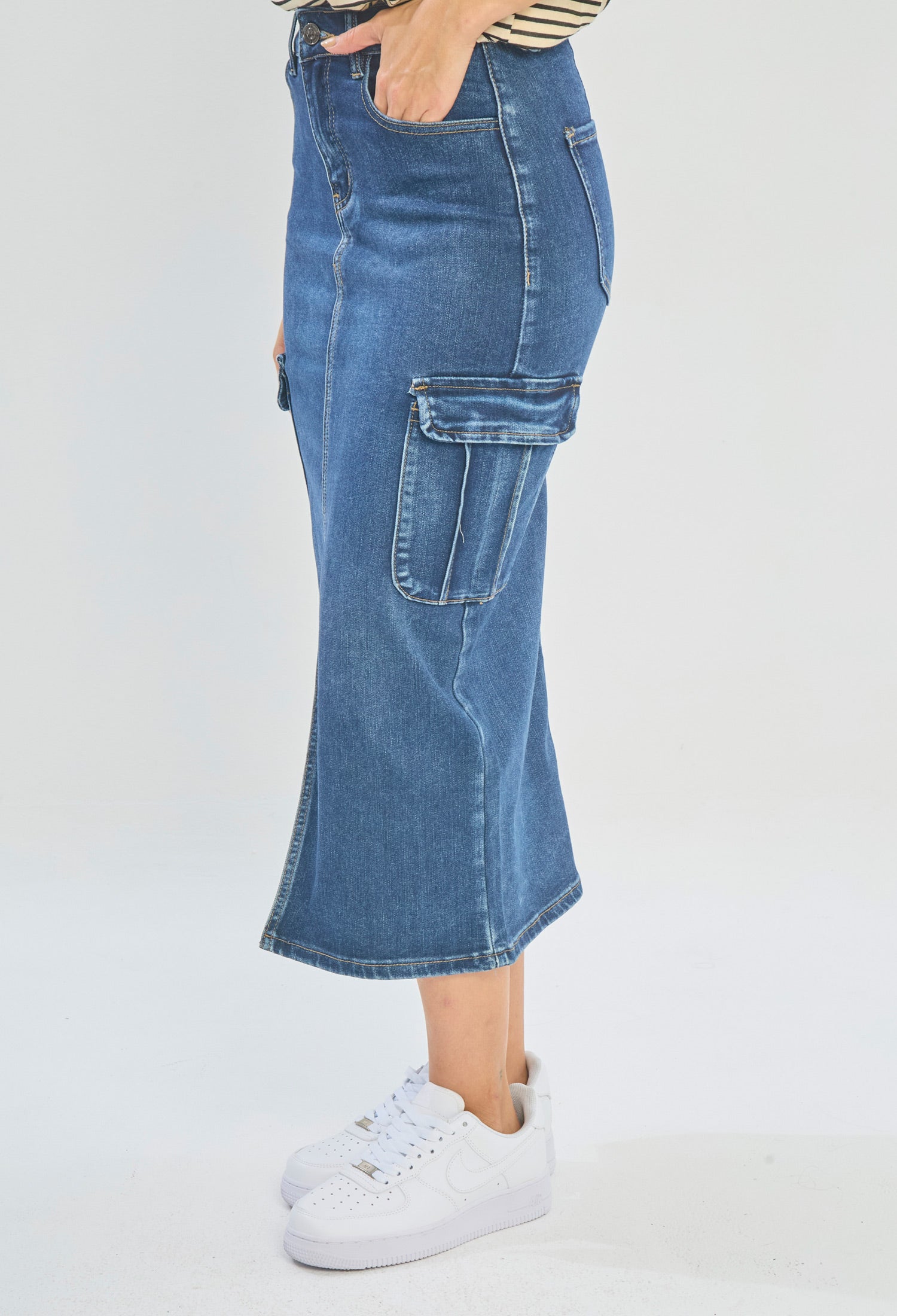 Falda Midi Estilo Cargo - SALE