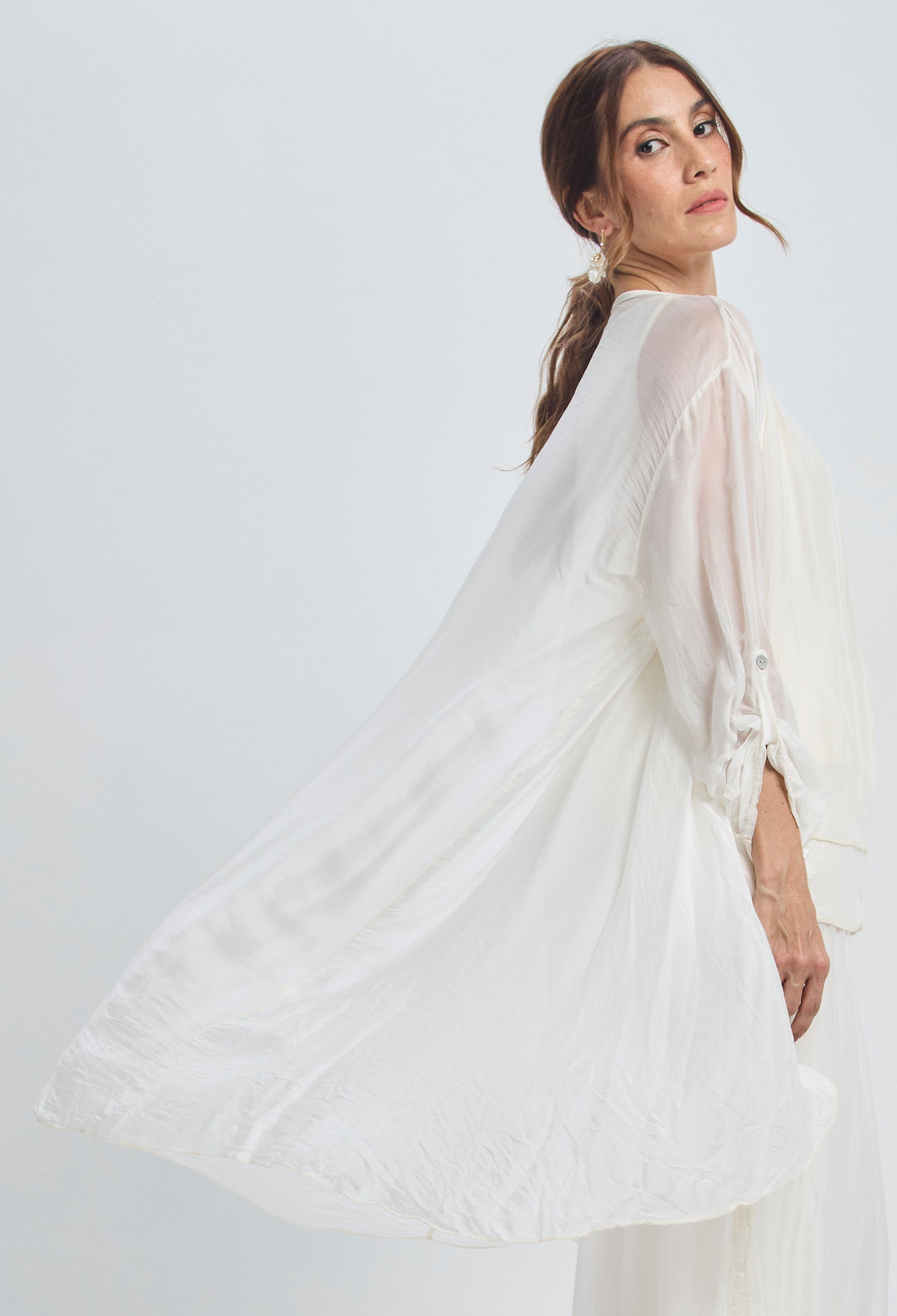 Cárdigan Seda Abierto Mujer - BYBLA U / BEIGES CHAQUETA