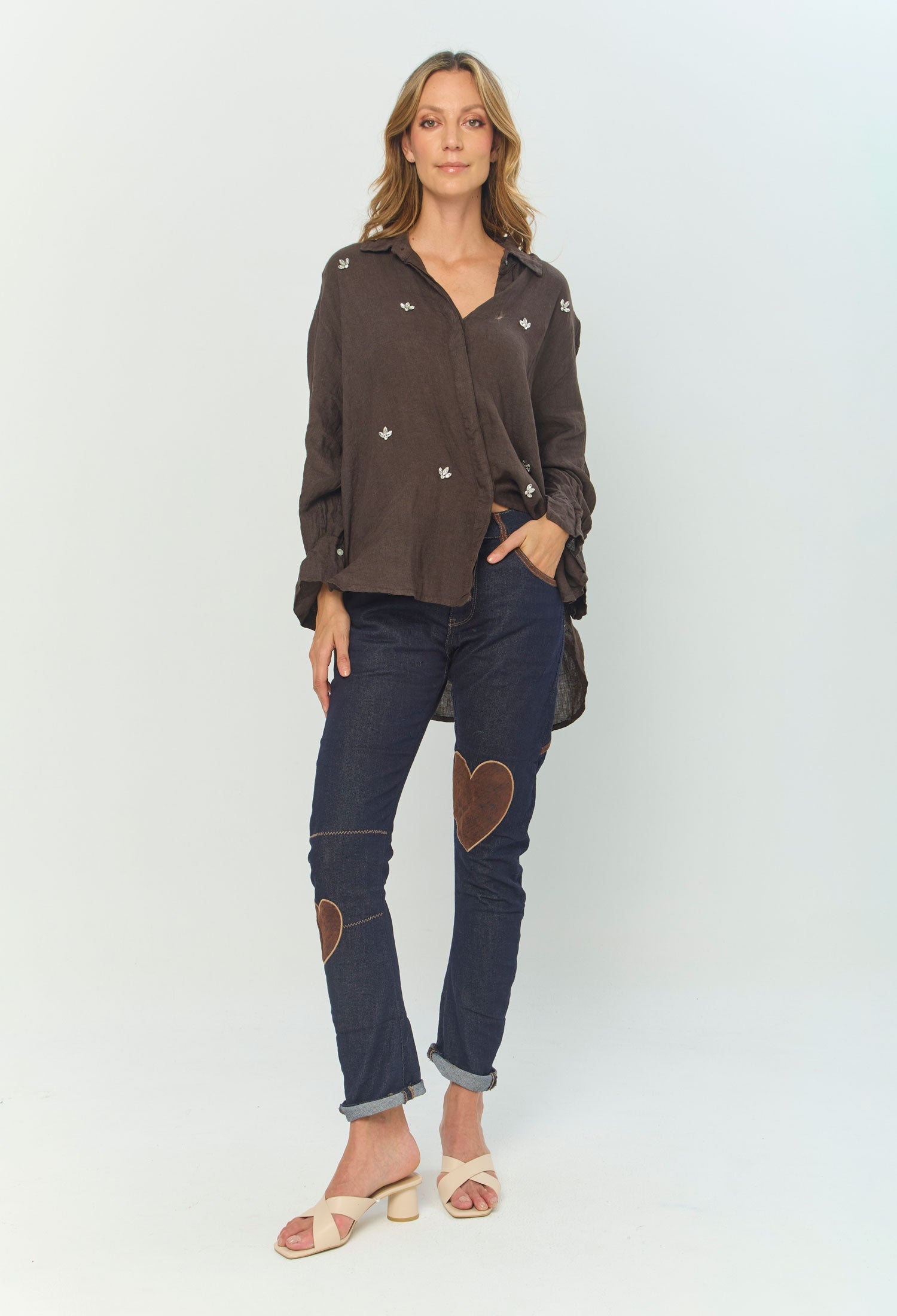 Jean Bordado Corazón