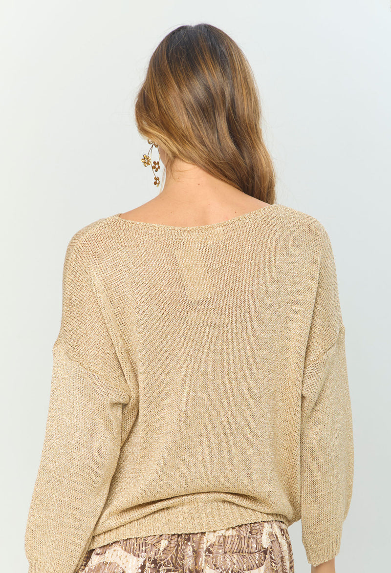 Blusa Manga Larga Lurex vista 2 - BYBLA Colombia