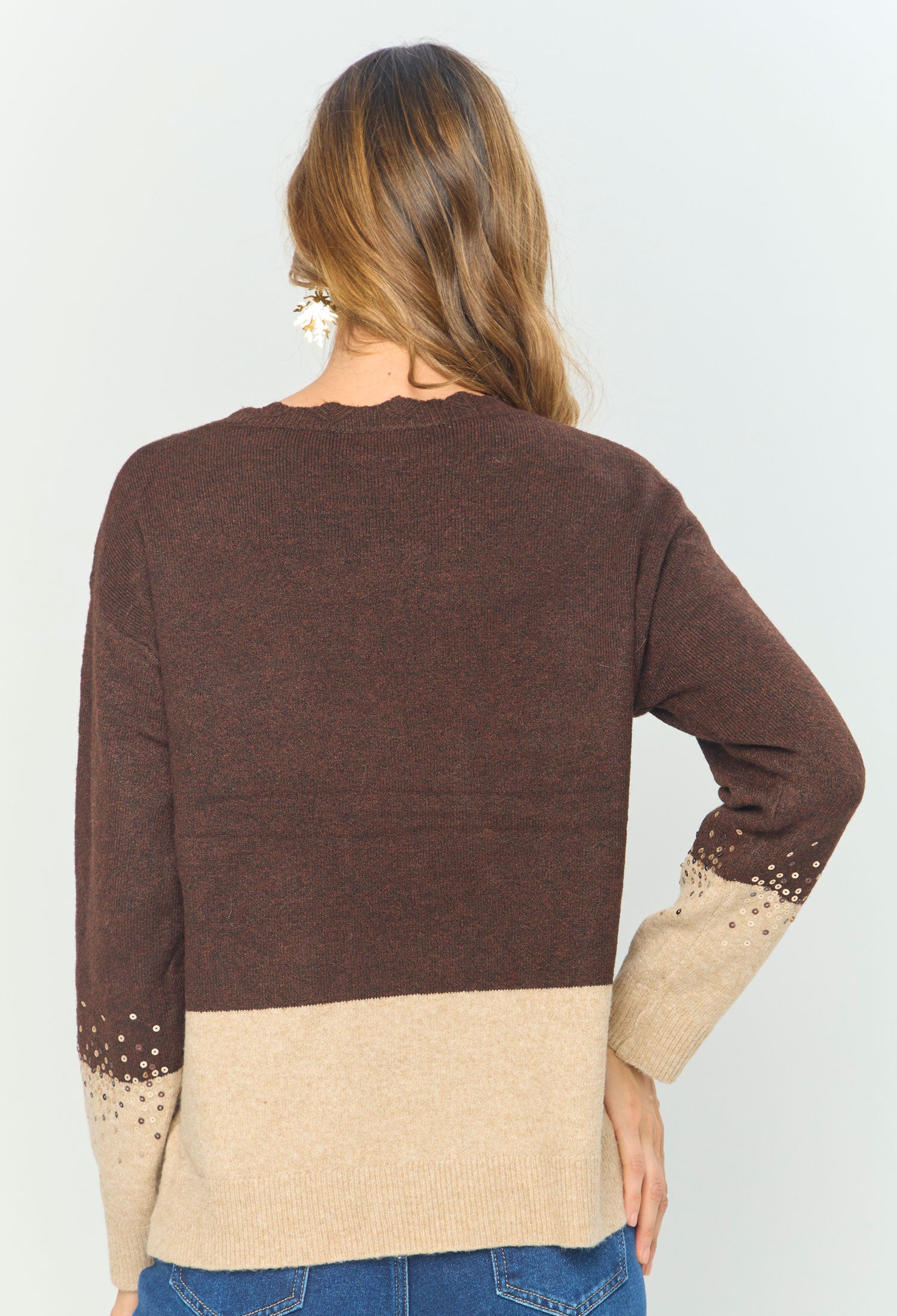 Buzo Color Block Lentejuelas - SALE