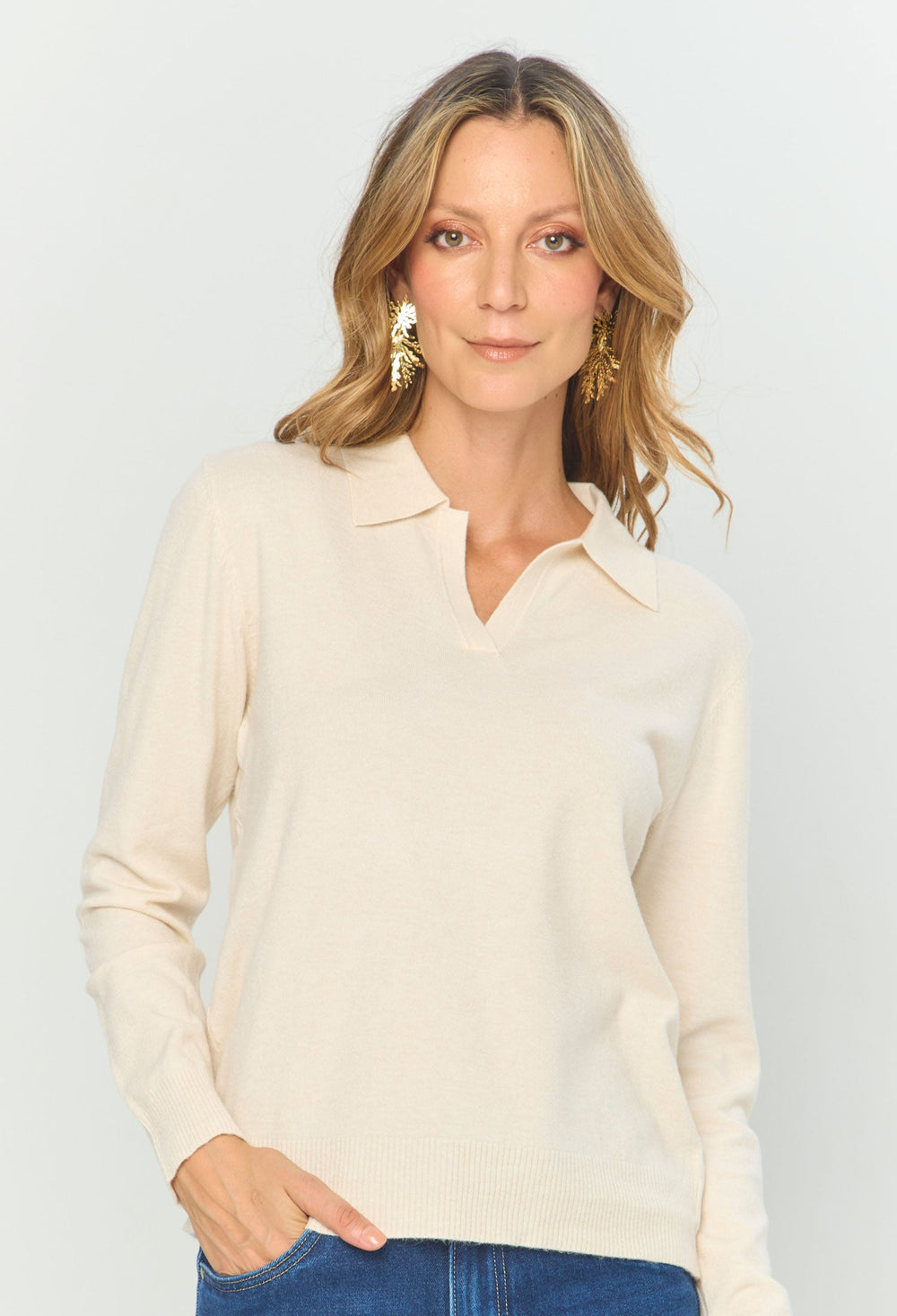Blusa Cuello en V - BYBLA Colombia