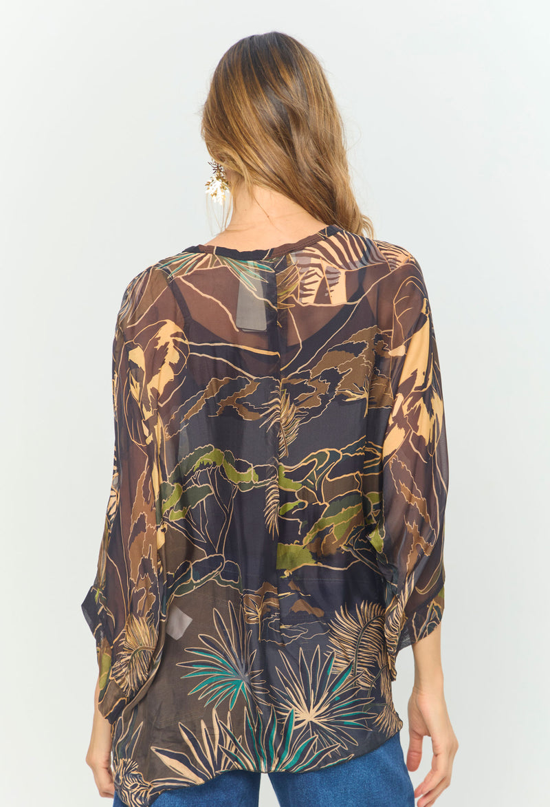 Blusa Seda Estampada vista 2 - Outlet BYBLA Colombia