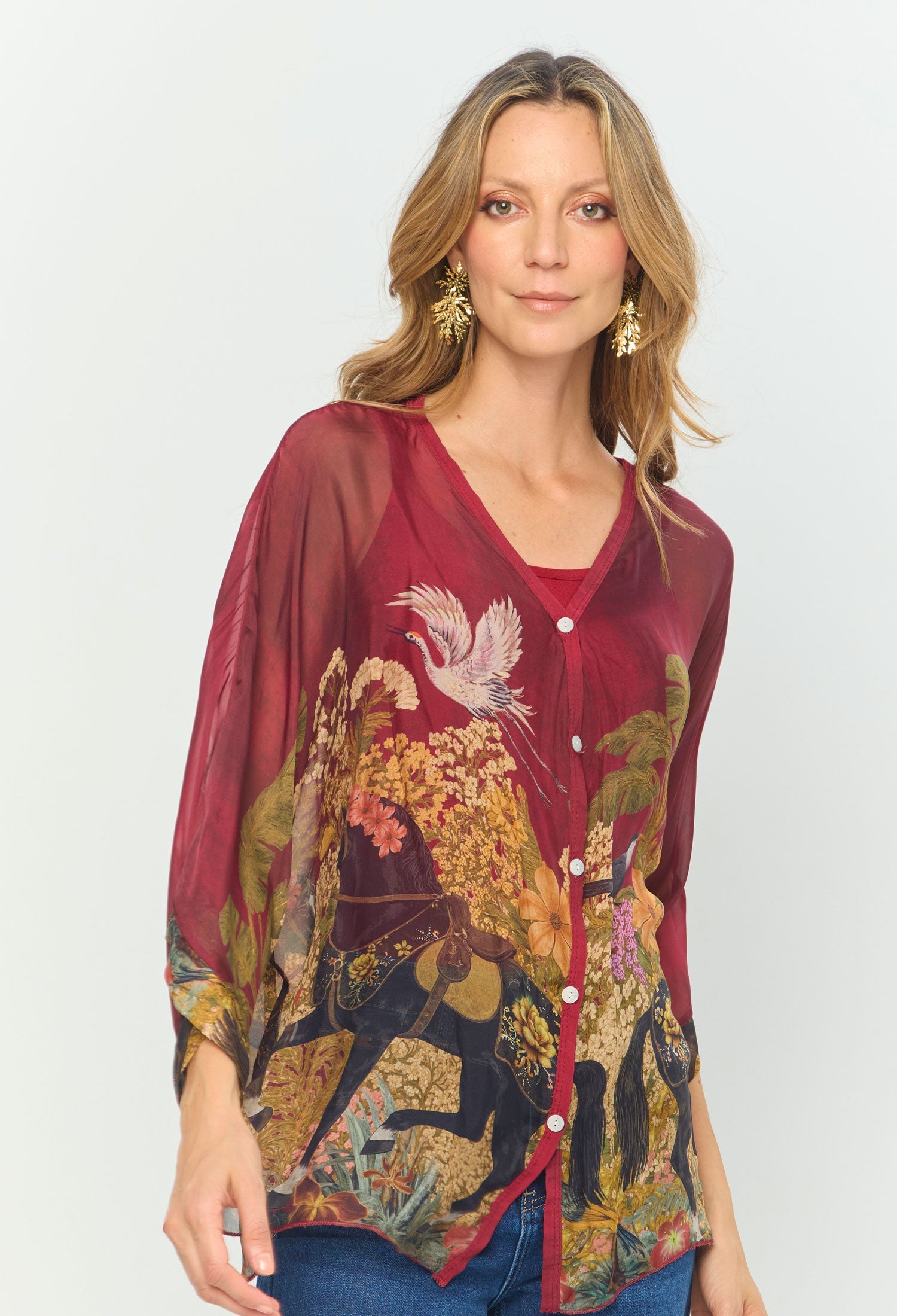 Blusa Seda Estampada