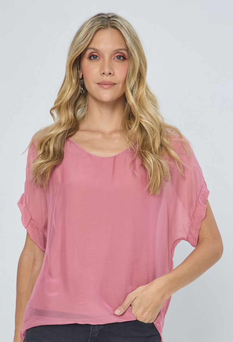 Blusa Seda vista 2 - BYBLA Colombia