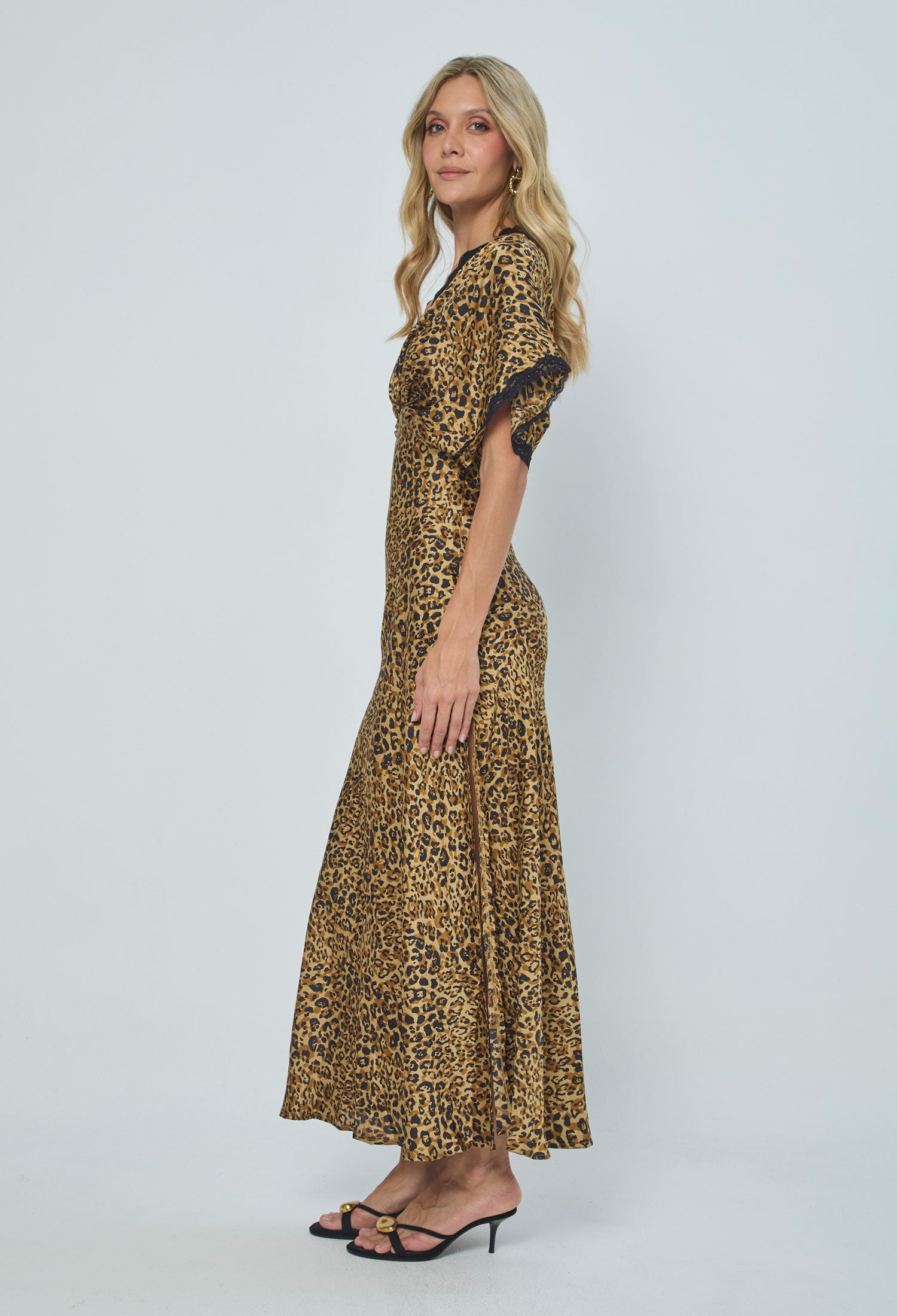 Vestido Midi Animal Print Encaje - SALE