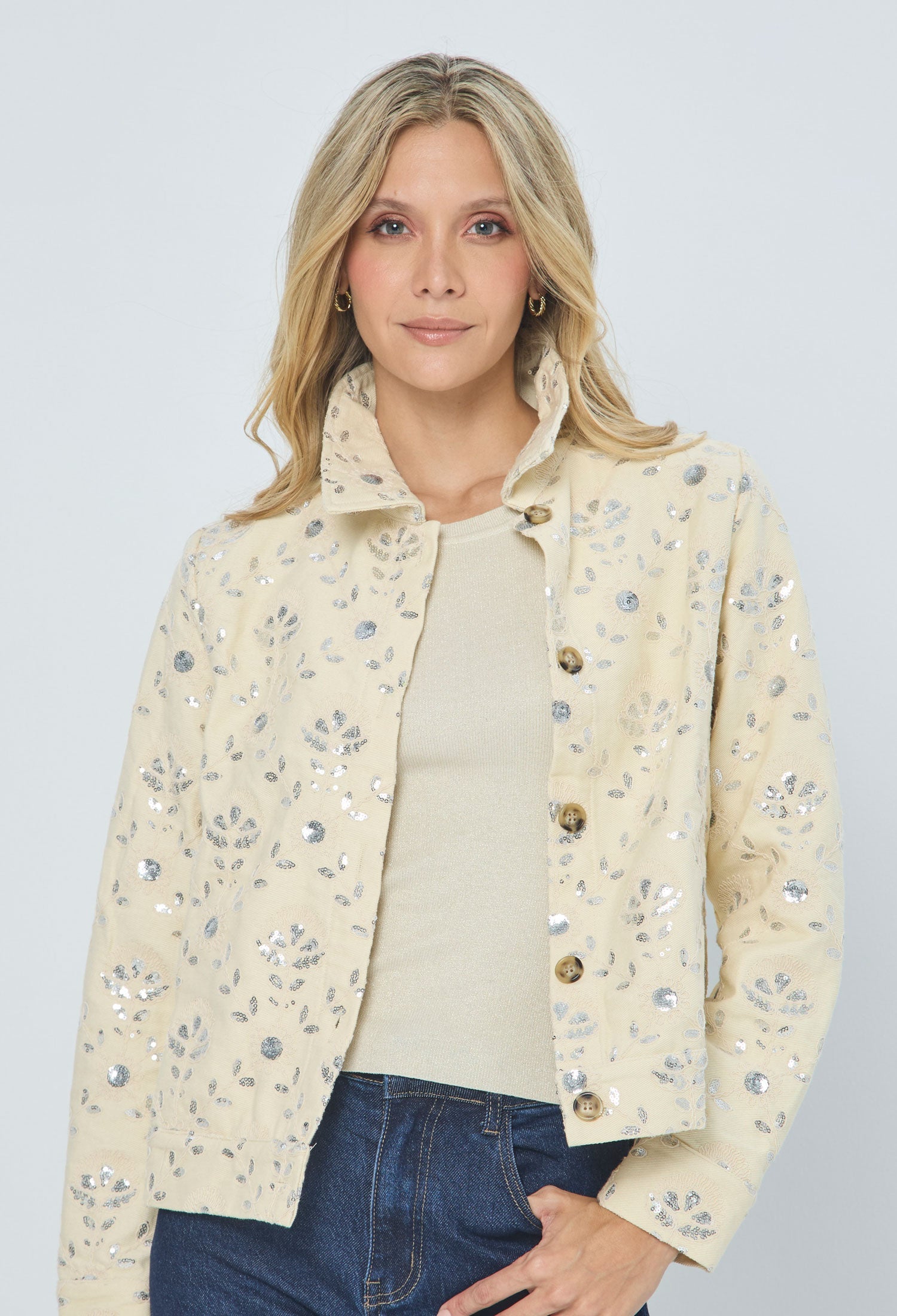 Chaqueta Bordada Lentejuelas