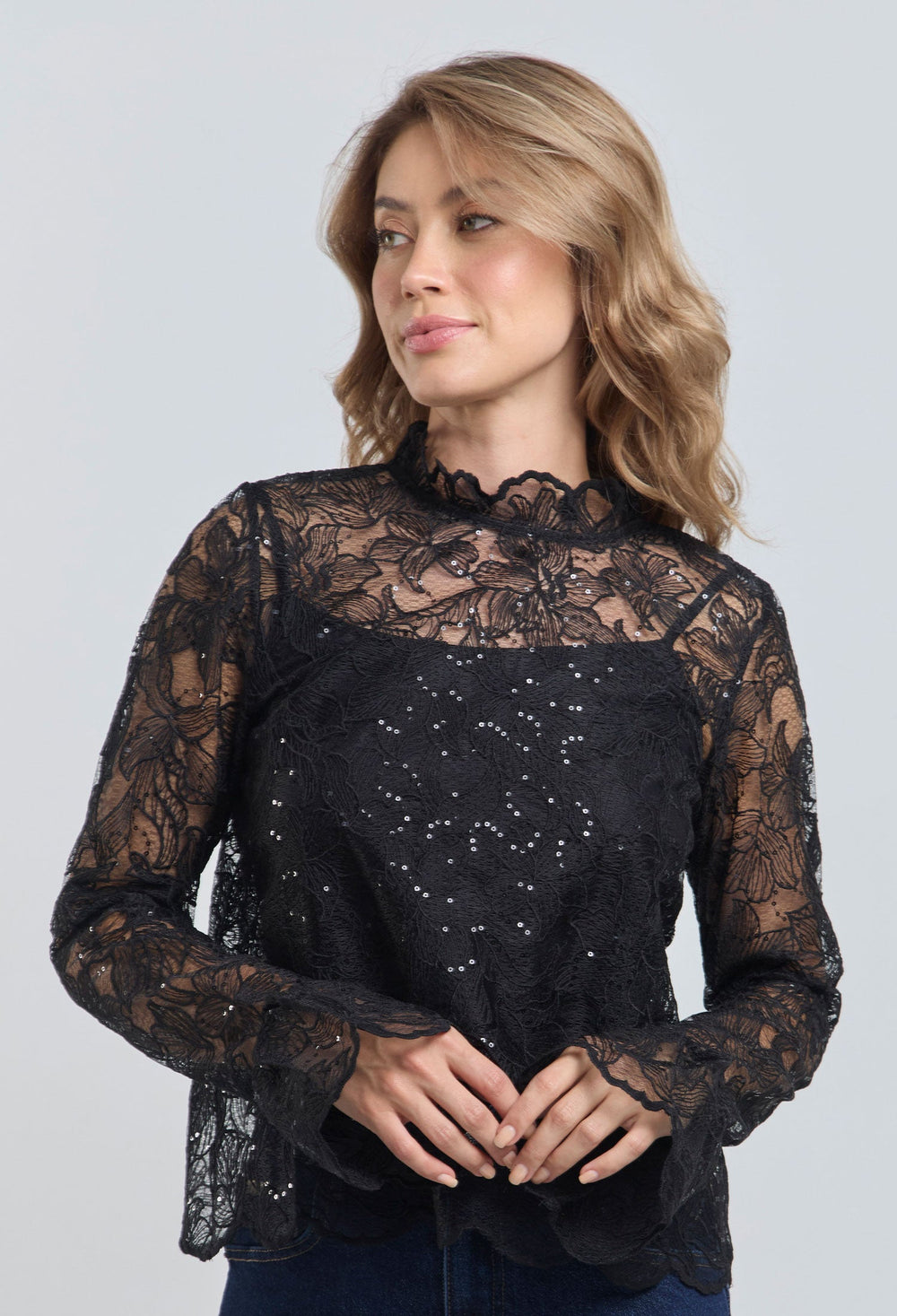 Blusa Encaje Transparencia - Outlet BYBLA Colombia