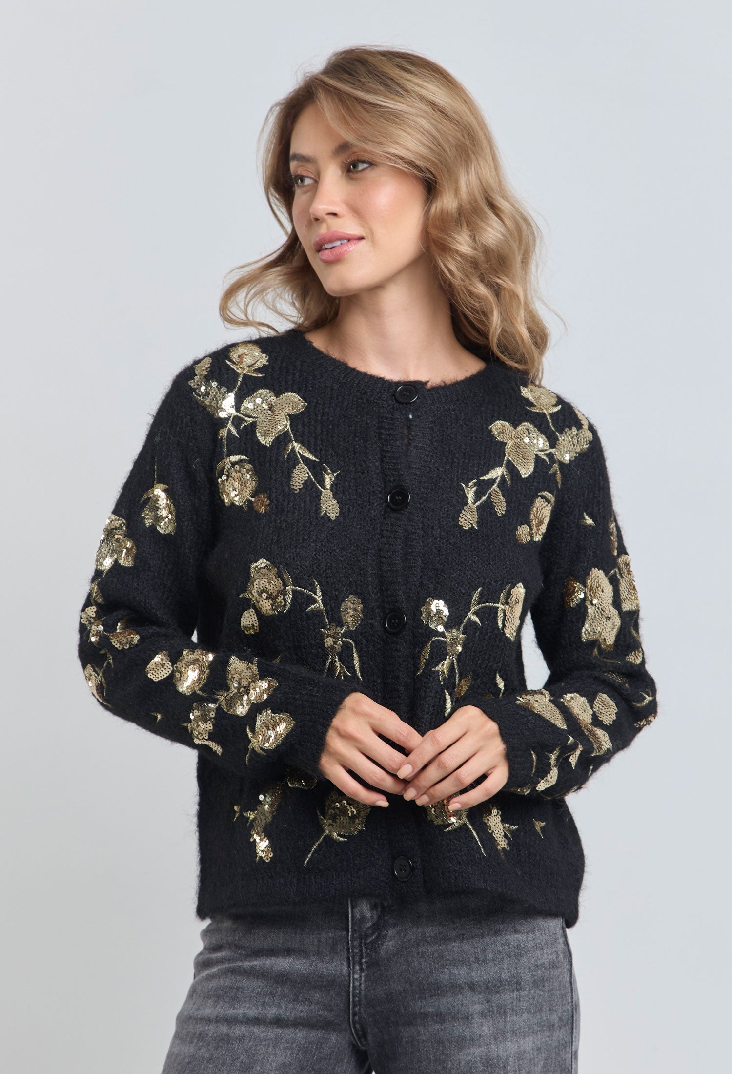 Cárdigan Flores Lentejuelas - SALE