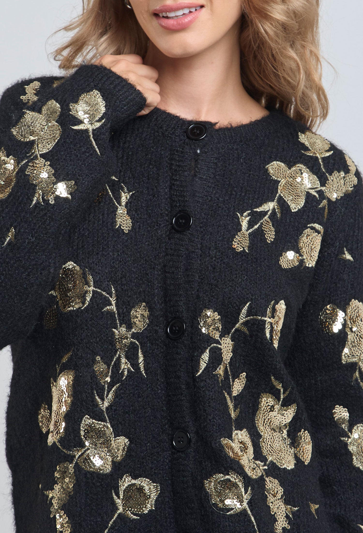Cárdigan Flores Lentejuelas - SALE