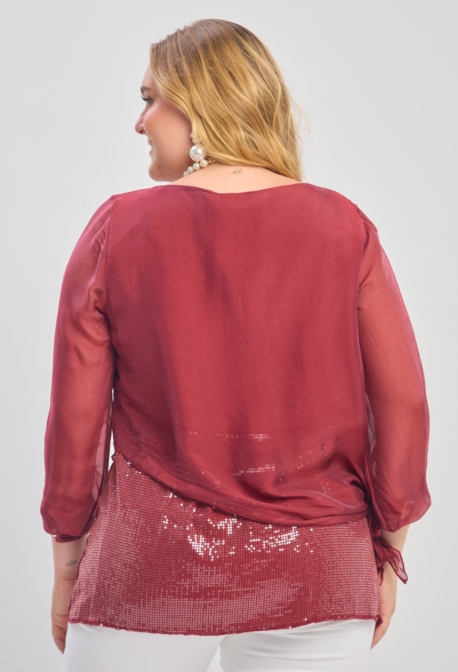 Blusa Seda Lentejuelas