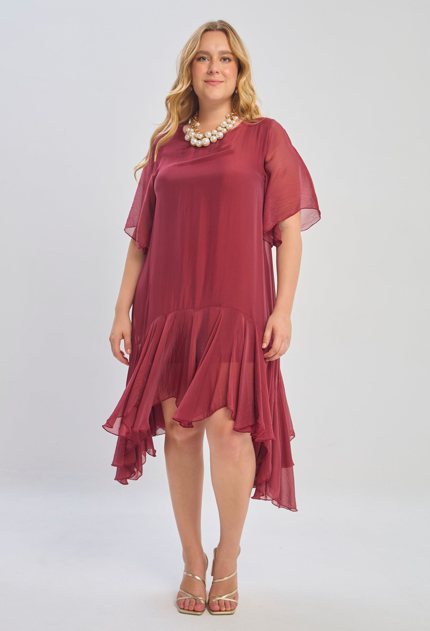 Vestido Seda Amplio Con Caída - SALE