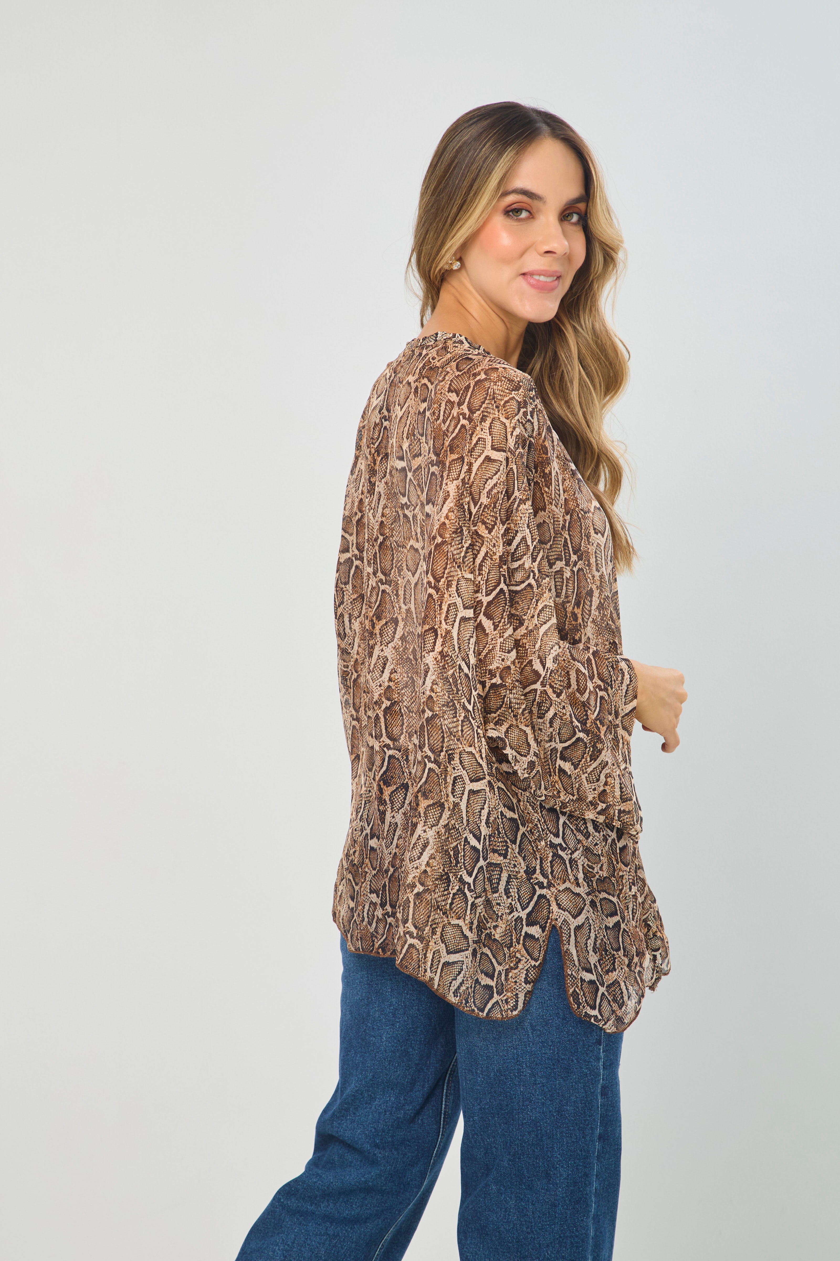 Blusa Seda Animal Print Serpiente - SALE