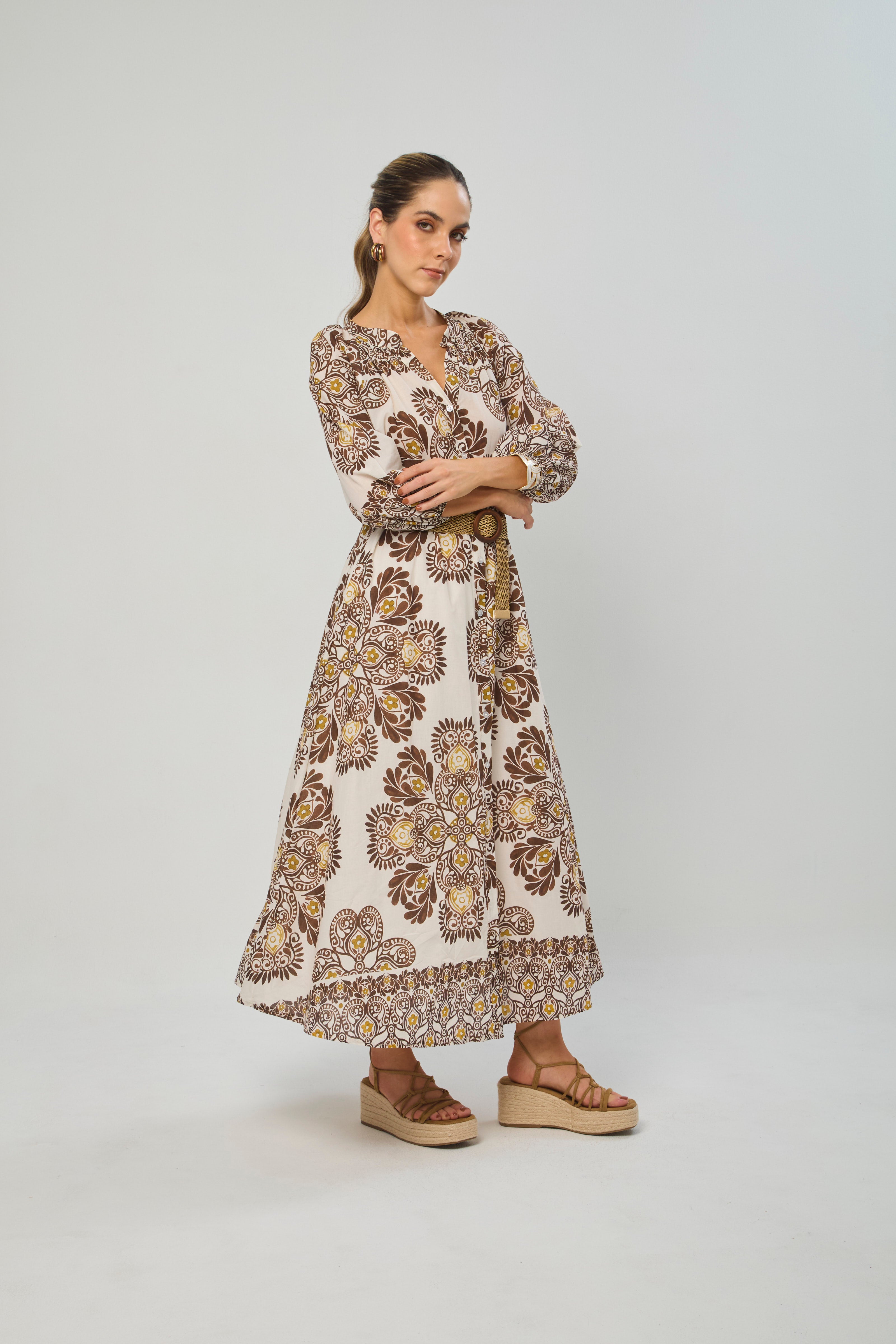 Vestido Midi Estampado - SALE