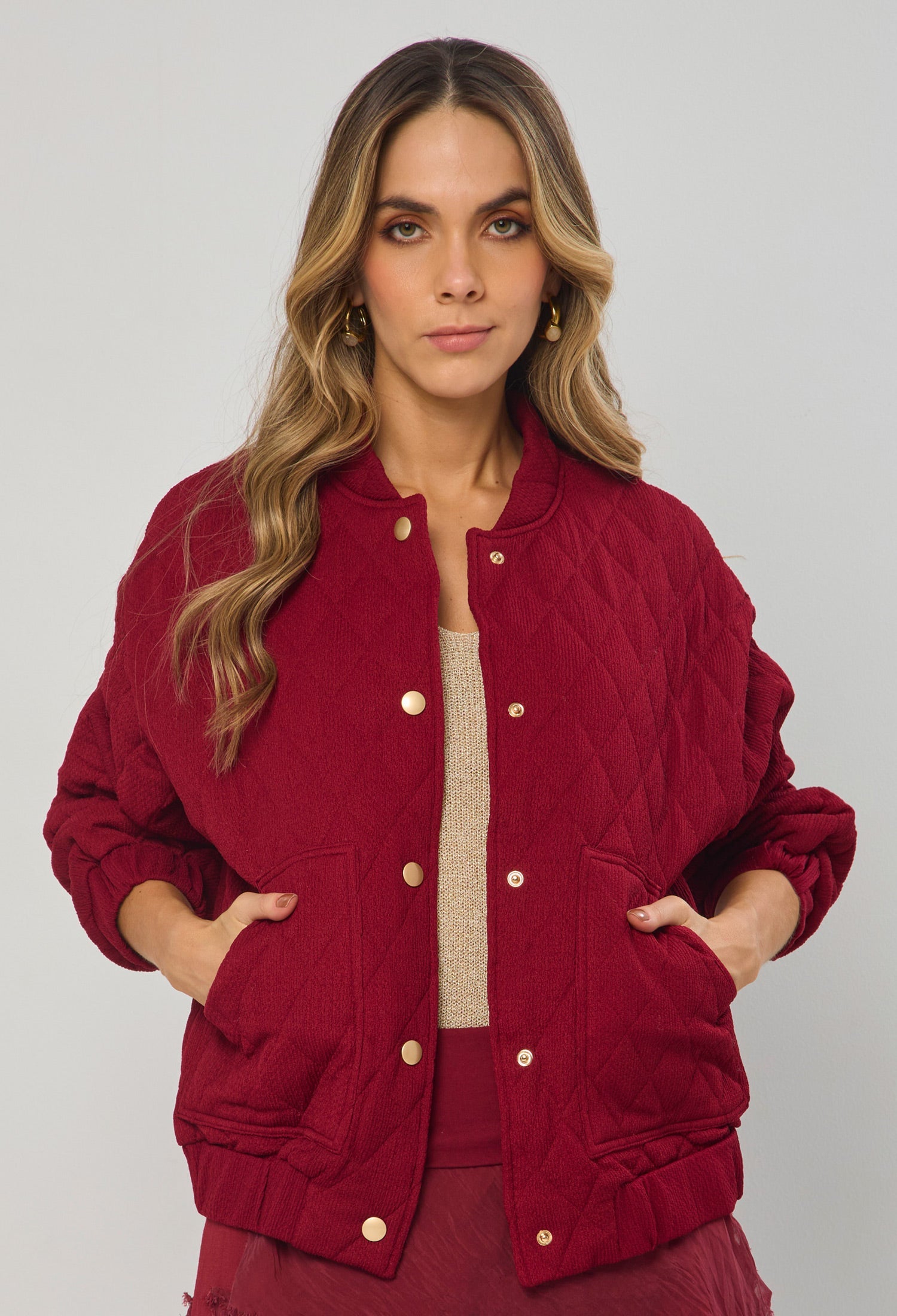 Chaqueta Patchwork vista 2 - Outlet BYBLA Colombia