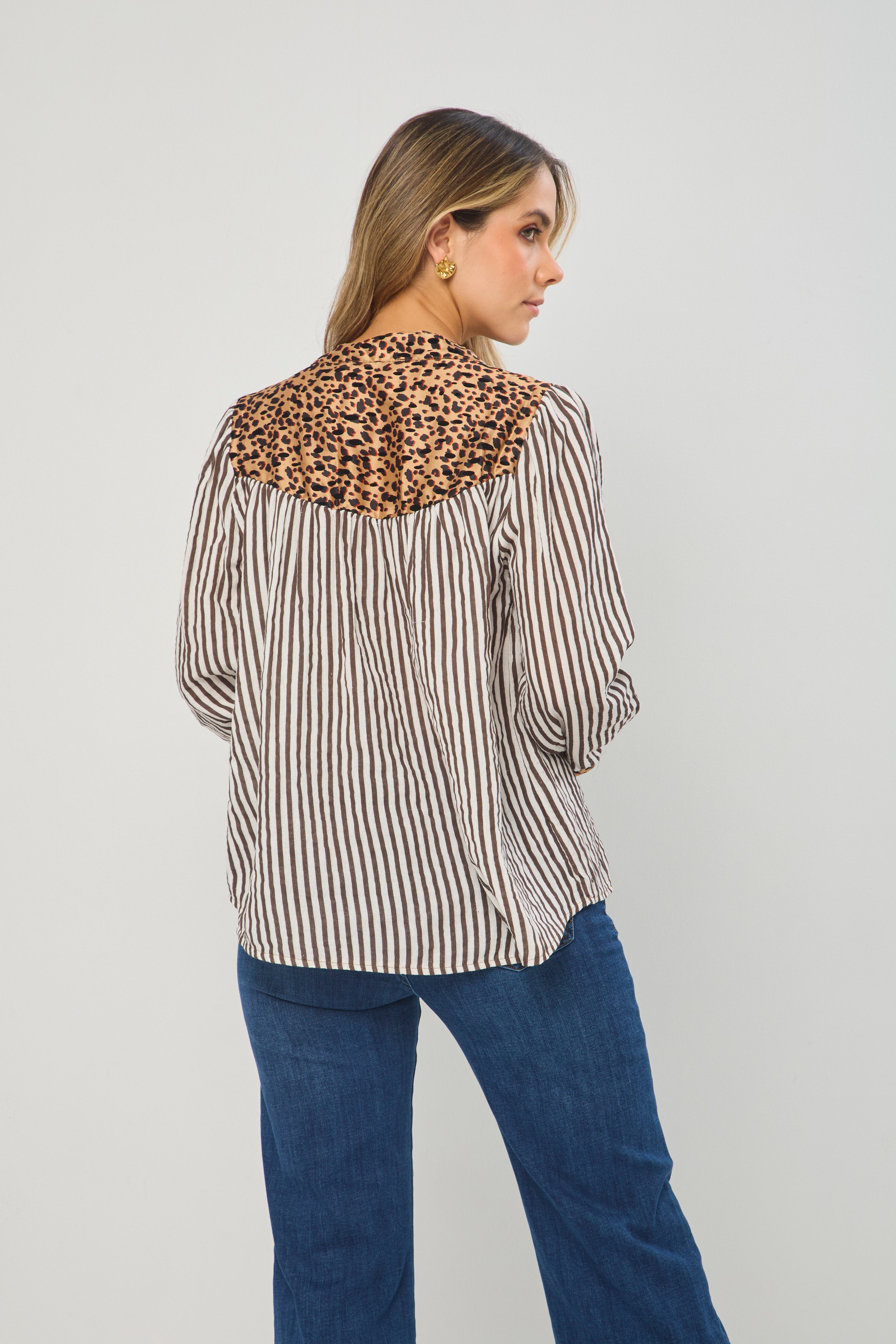 Blusa Rayas Animal Print - SALE