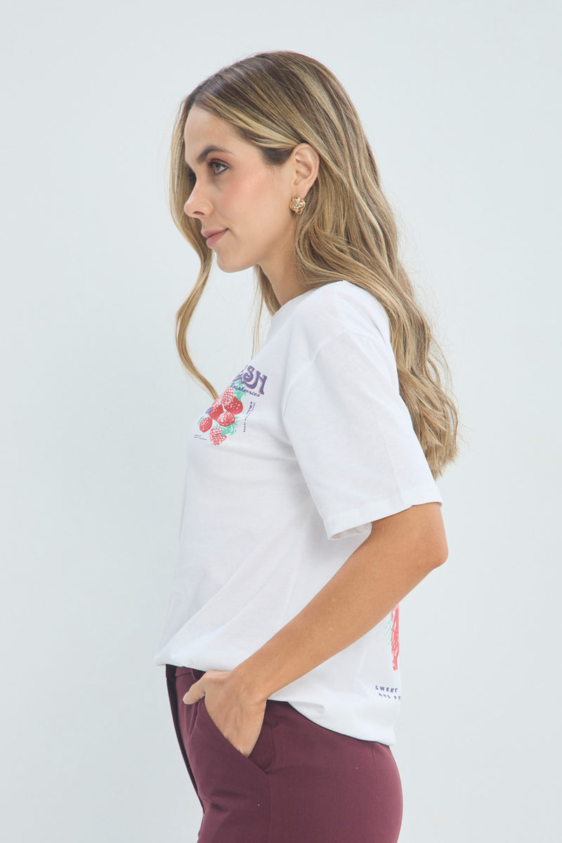 Camiseta Gráfico Fresh Raspberries vista 2 - Outlet BYBLA Colombia