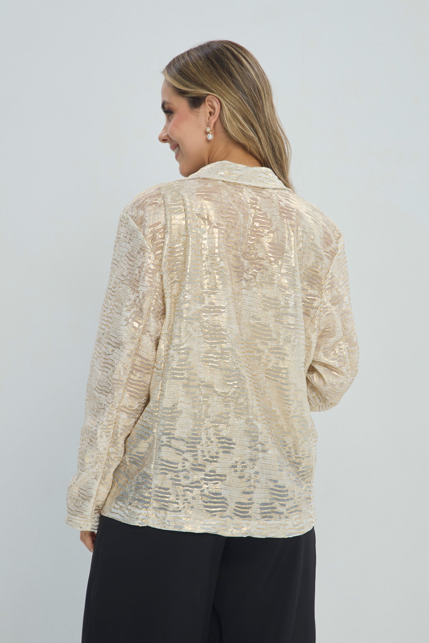 Chaqueta de Tweed Metalizada vista 3 - Outlet BYBLA Colombia