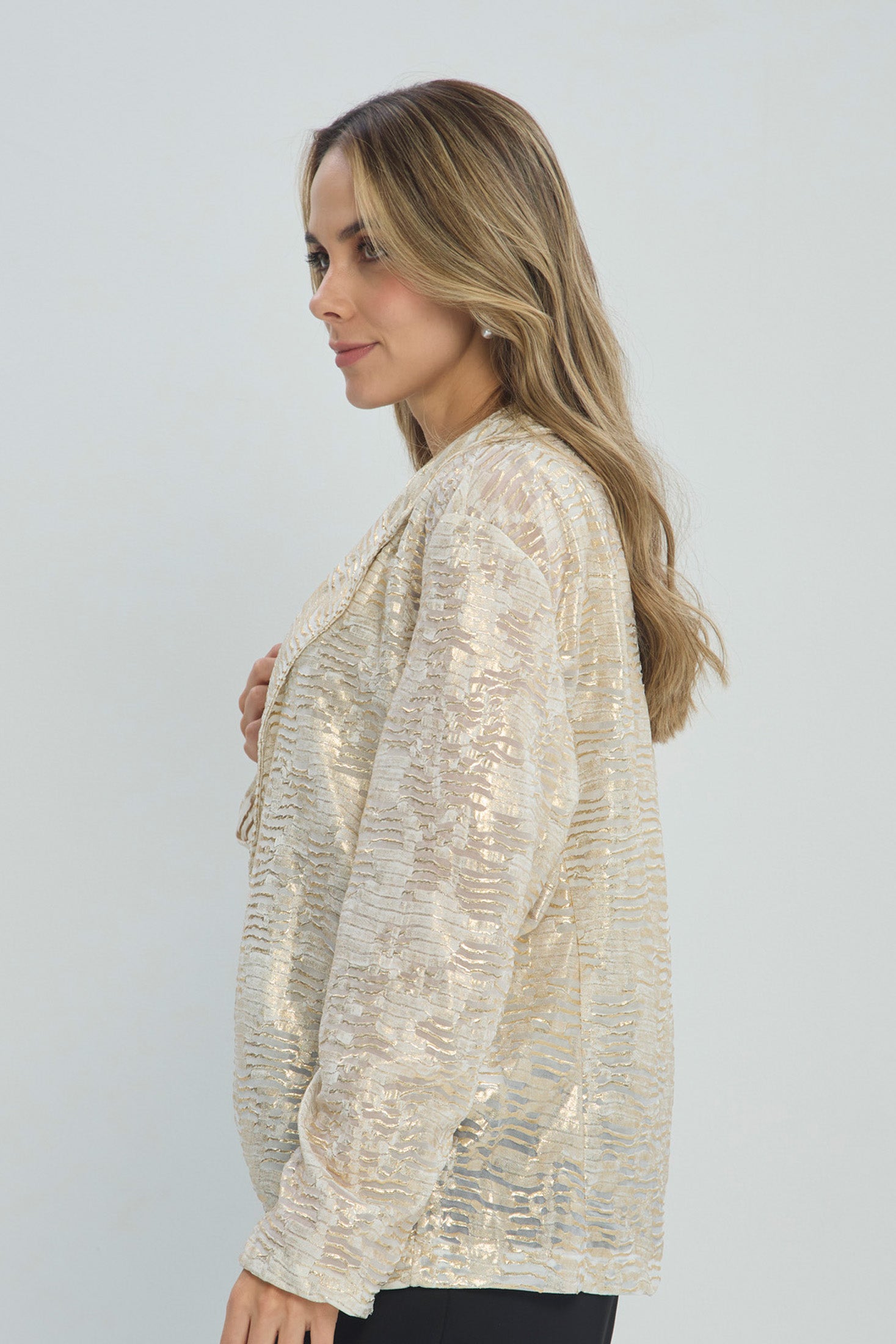 Chaqueta de Tweed Metalizada vista 2 - Outlet BYBLA Colombia