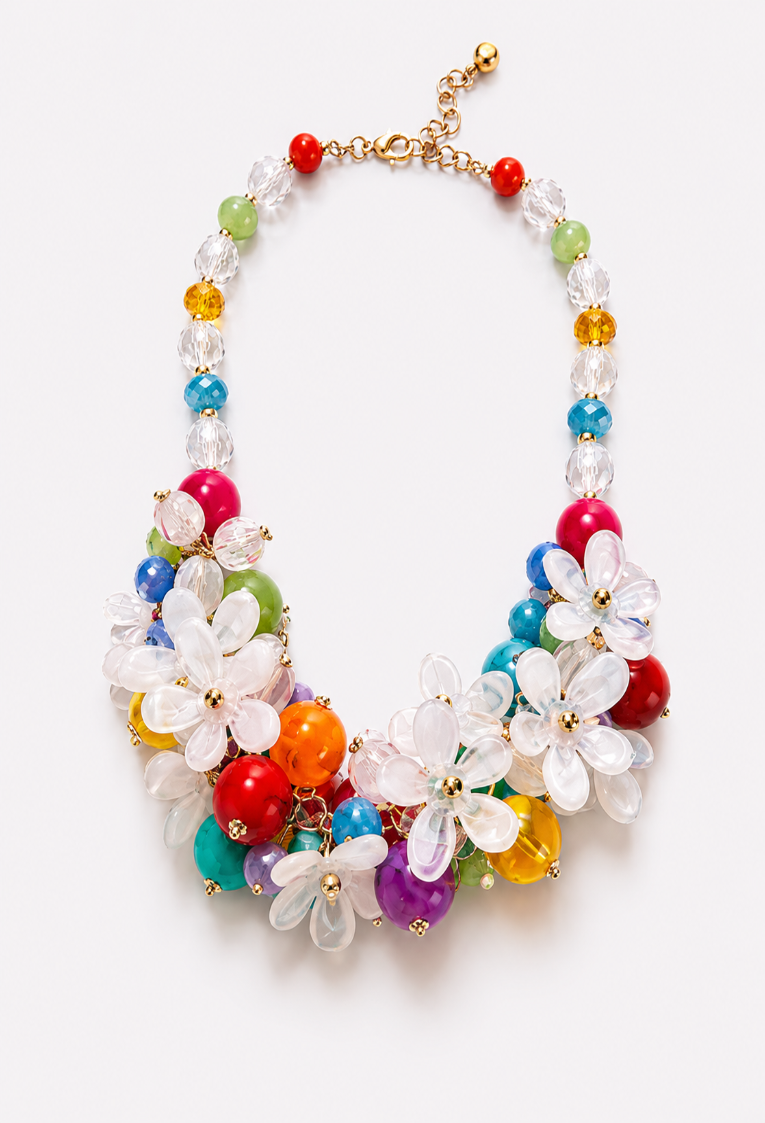 Collar Babero Flores Iridiscentes