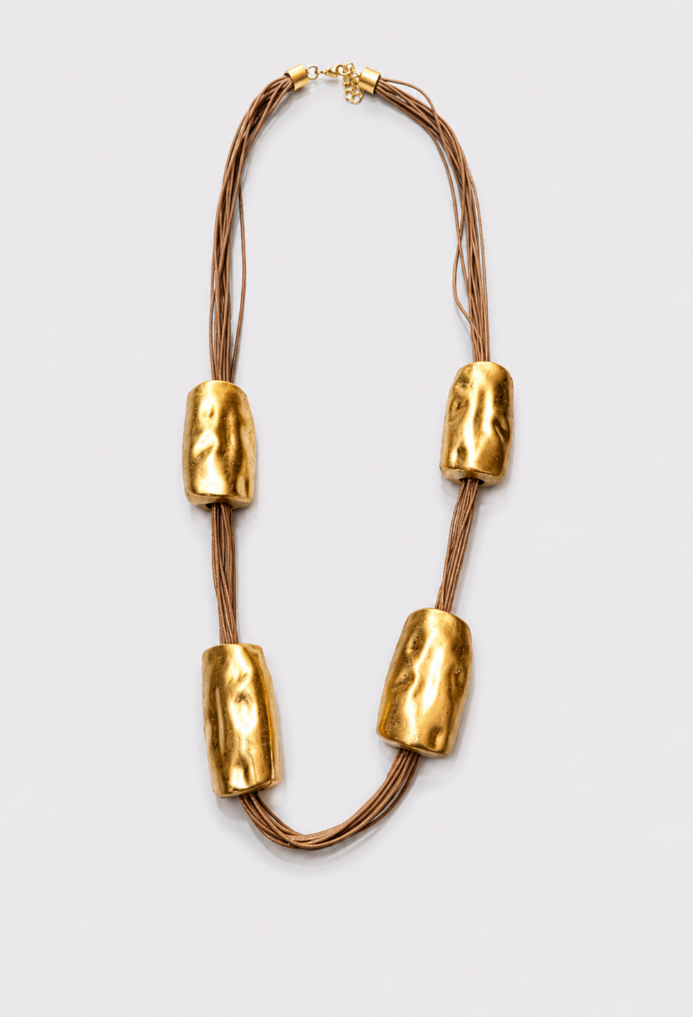 Collar Largo Cordones Camel
