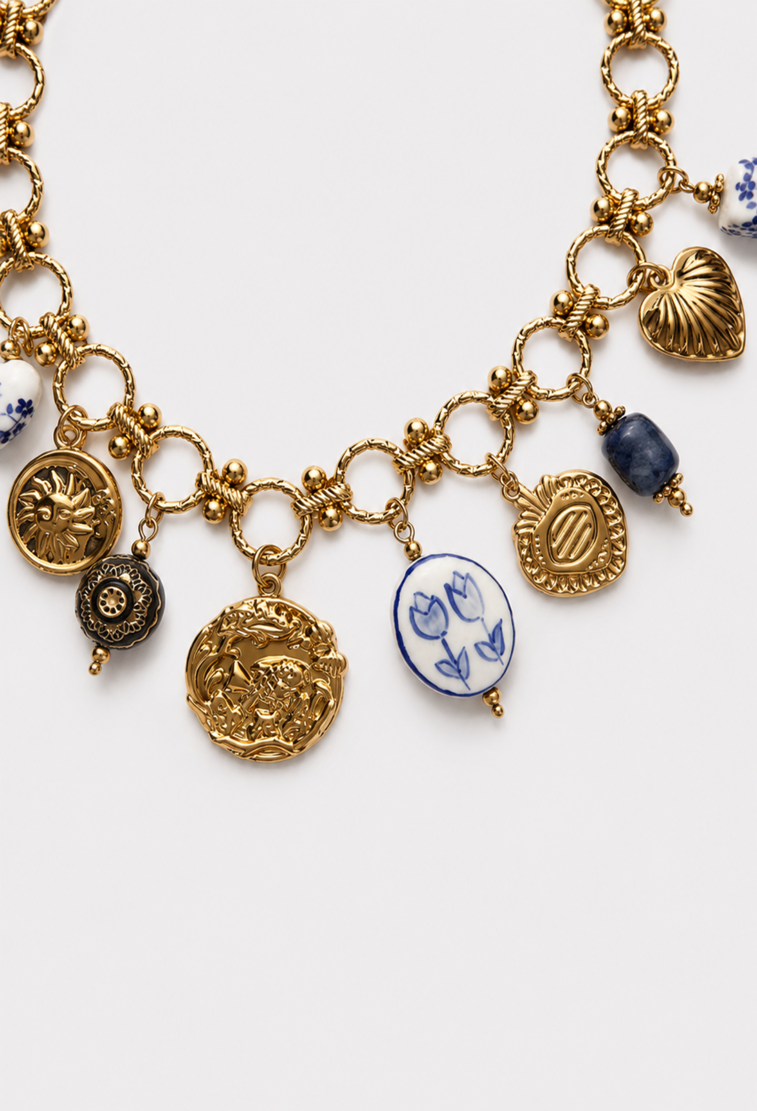 Collar Charms Azul Porcelana