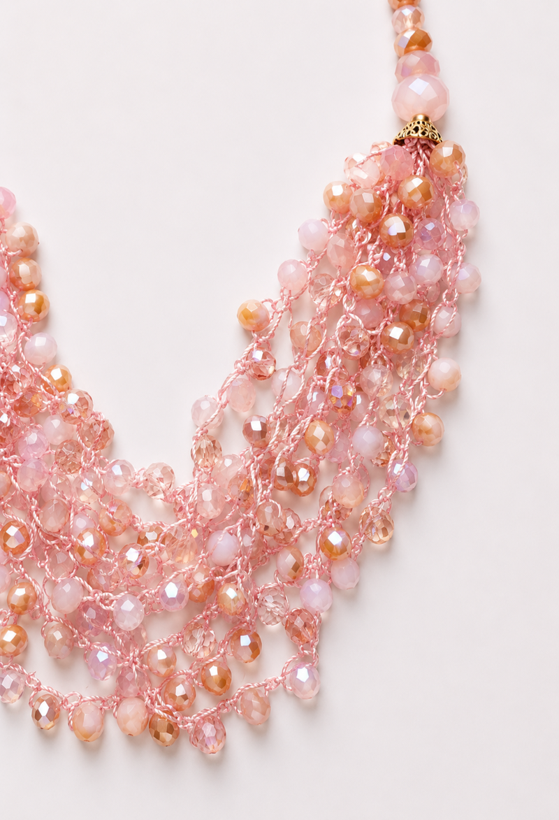 Collar Babero Rosado Iridiscente