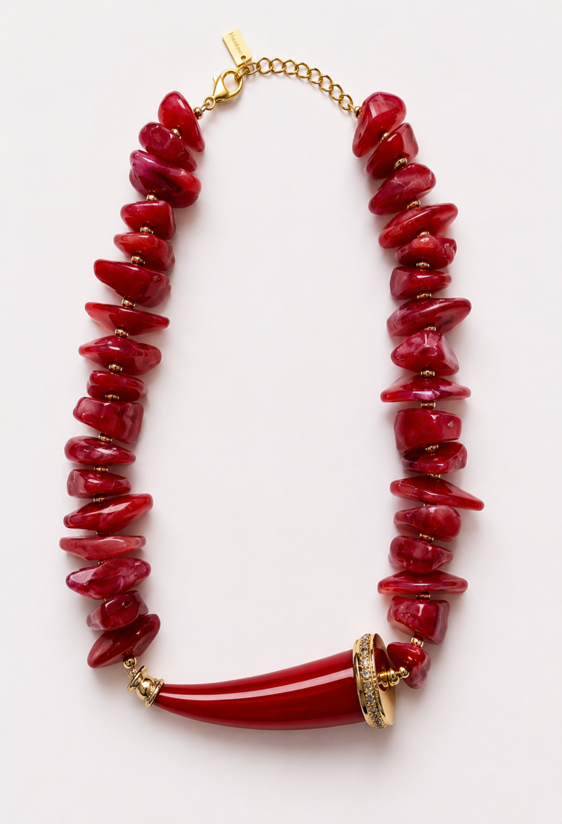 Collar Lascas Rojo